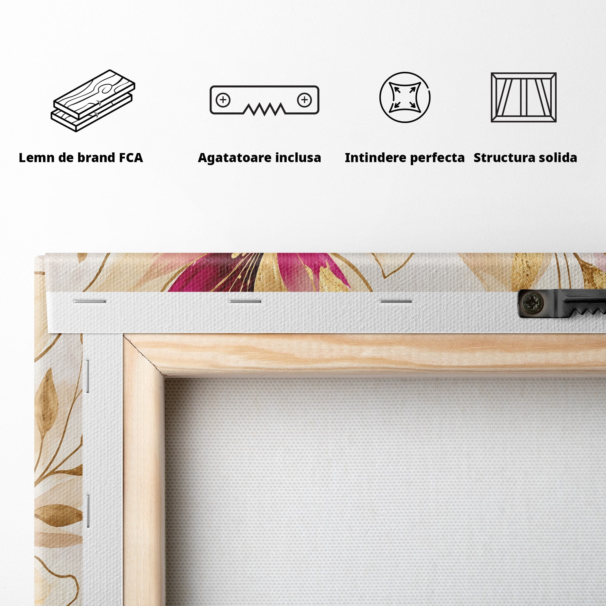 Tablou Canvas Premium LuxCanva® A1903, Flori De Lux, Flori, Abstract, Eleganta, Living, Dormitor, Culori Vibrante