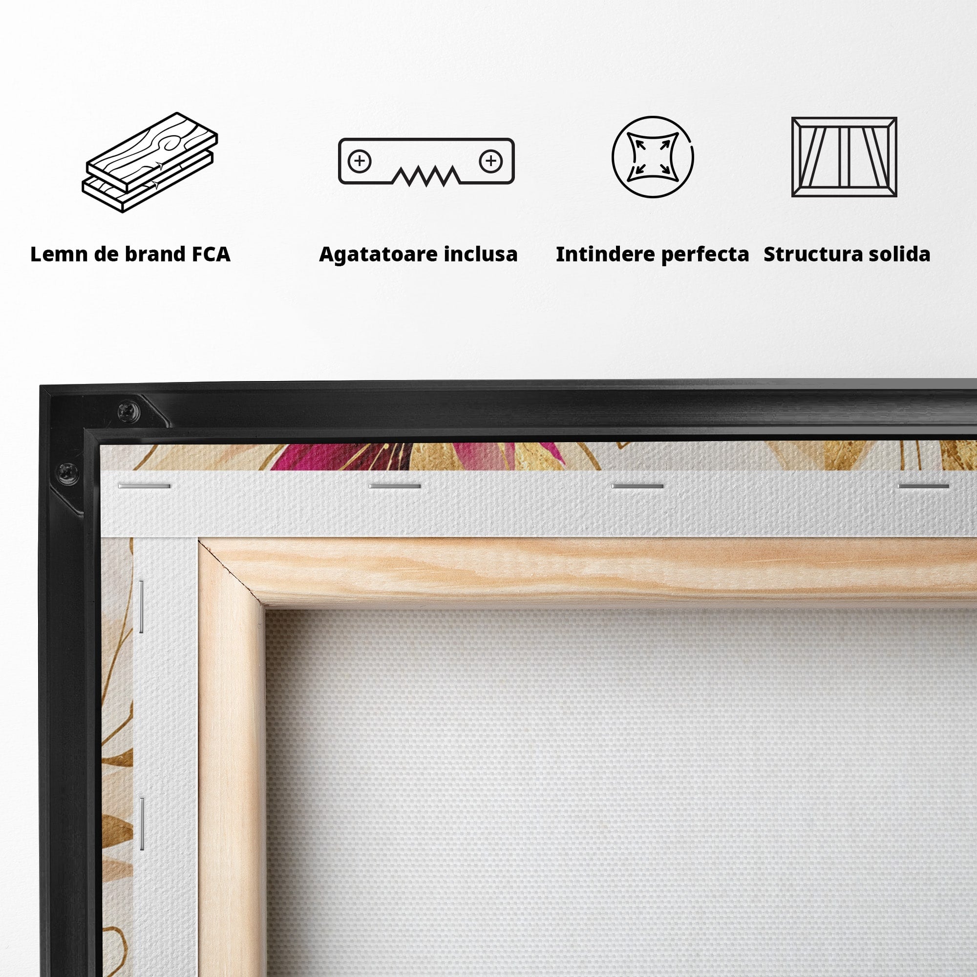 Tablou Canvas Premium LuxCanva® A1903, Flori De Lux, Flori, Abstract, Eleganta, Living, Dormitor, Culori Vibrante