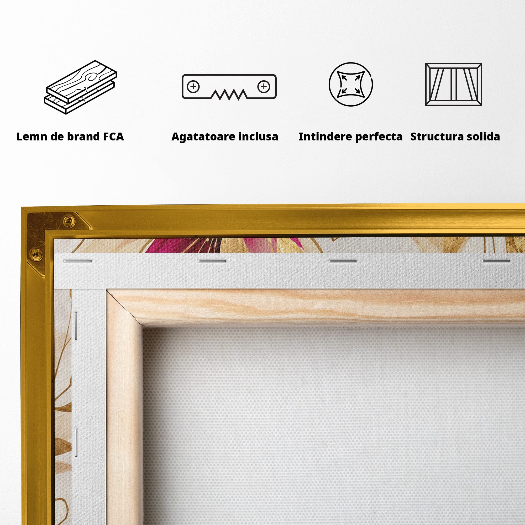 Tablou Canvas Premium LuxCanva® A1903, Flori De Lux, Flori, Abstract, Eleganta, Living, Dormitor, Culori Vibrante
