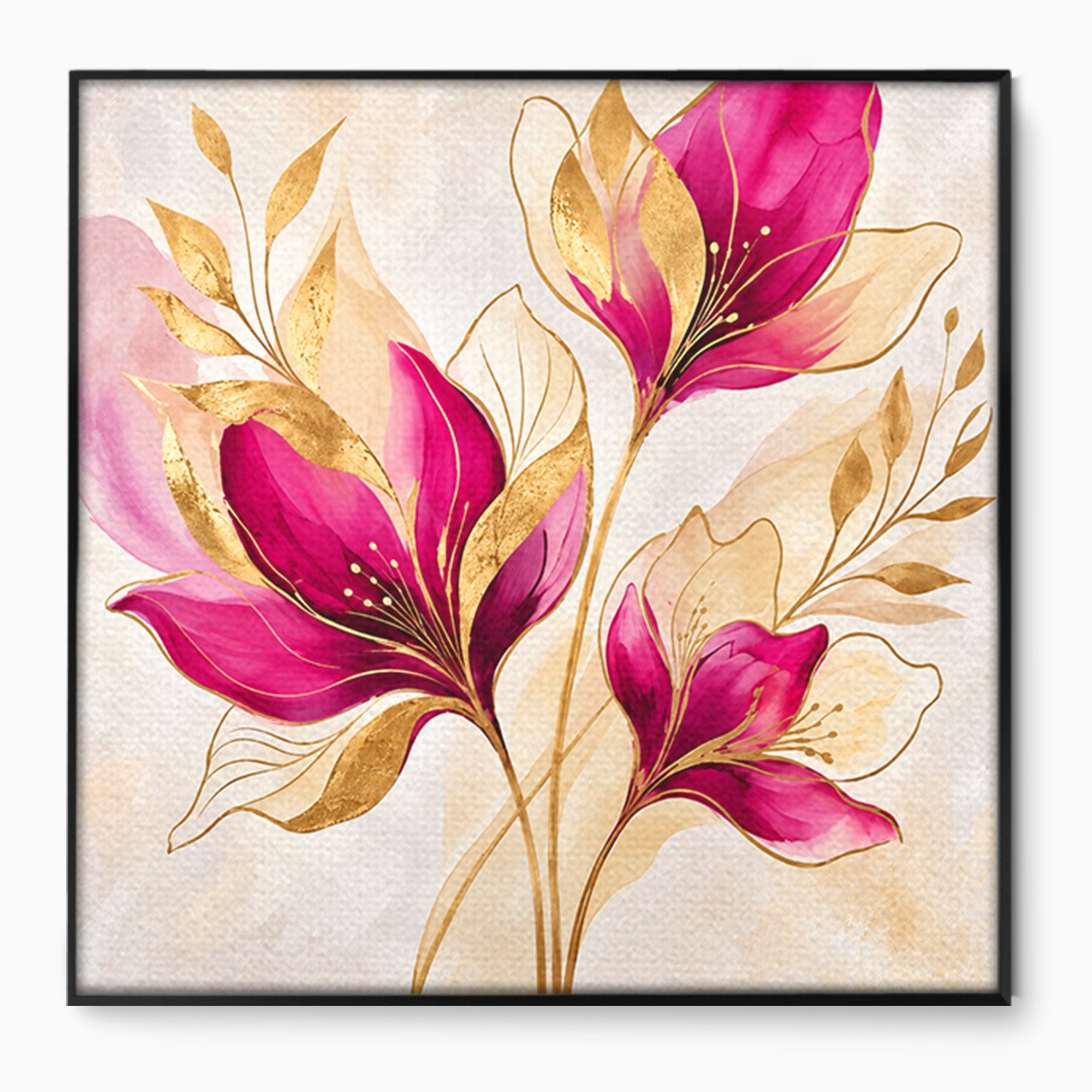 Tablou Canvas Premium LuxCanva® A1903, Flori De Lux, Flori, Abstract, Eleganta, Living, Dormitor, Culori Vibrante