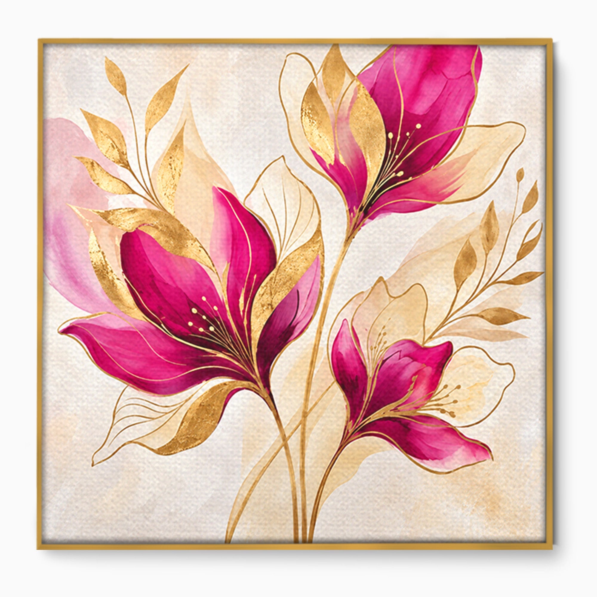 Tablou Canvas Premium LuxCanva® A1903, Flori De Lux, Flori, Abstract, Eleganta, Living, Dormitor, Culori Vibrante