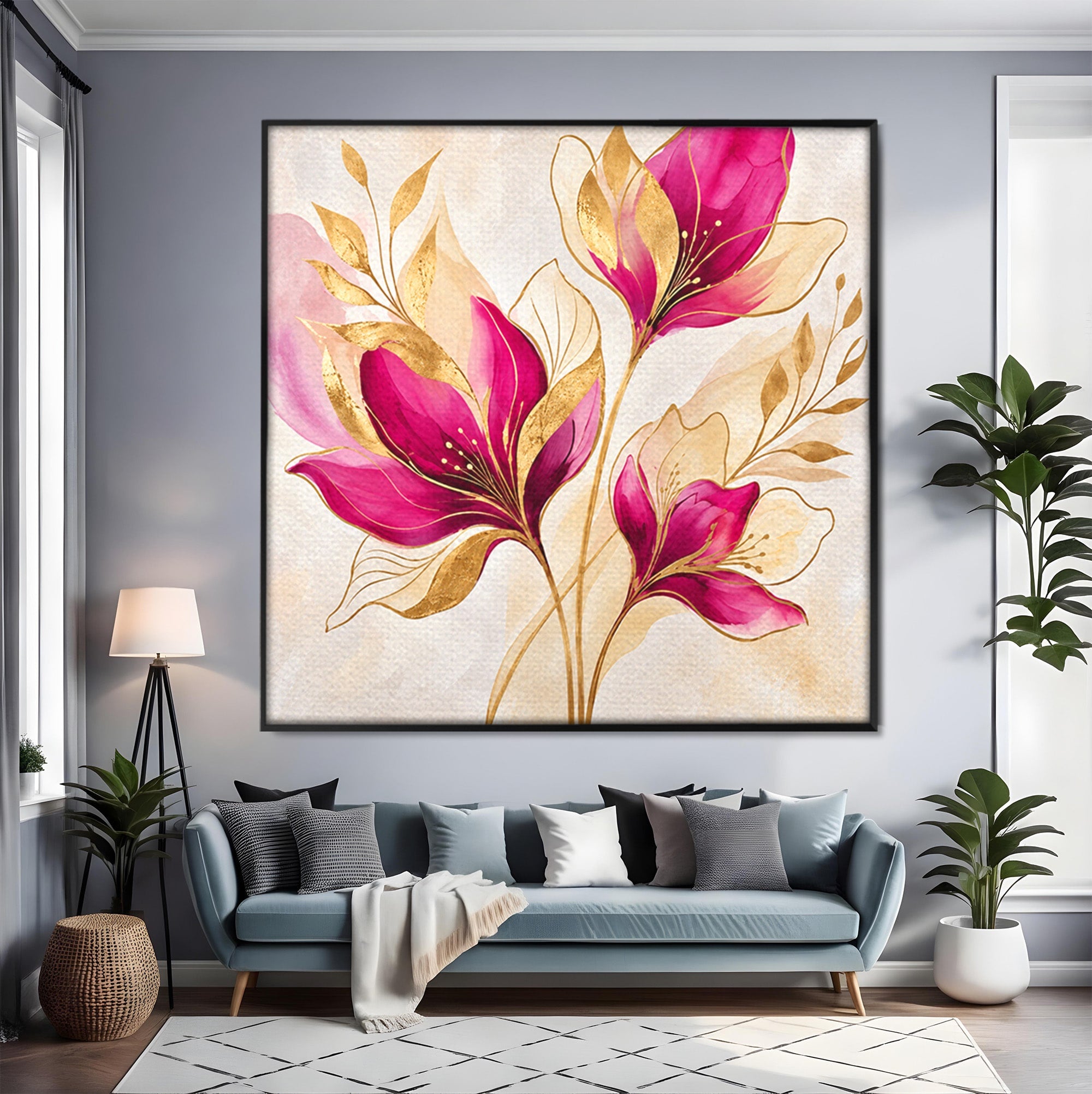 Tablou Canvas Premium LuxCanva® A1903, Flori De Lux, Flori, Abstract, Eleganta, Living, Dormitor, Culori Vibrante