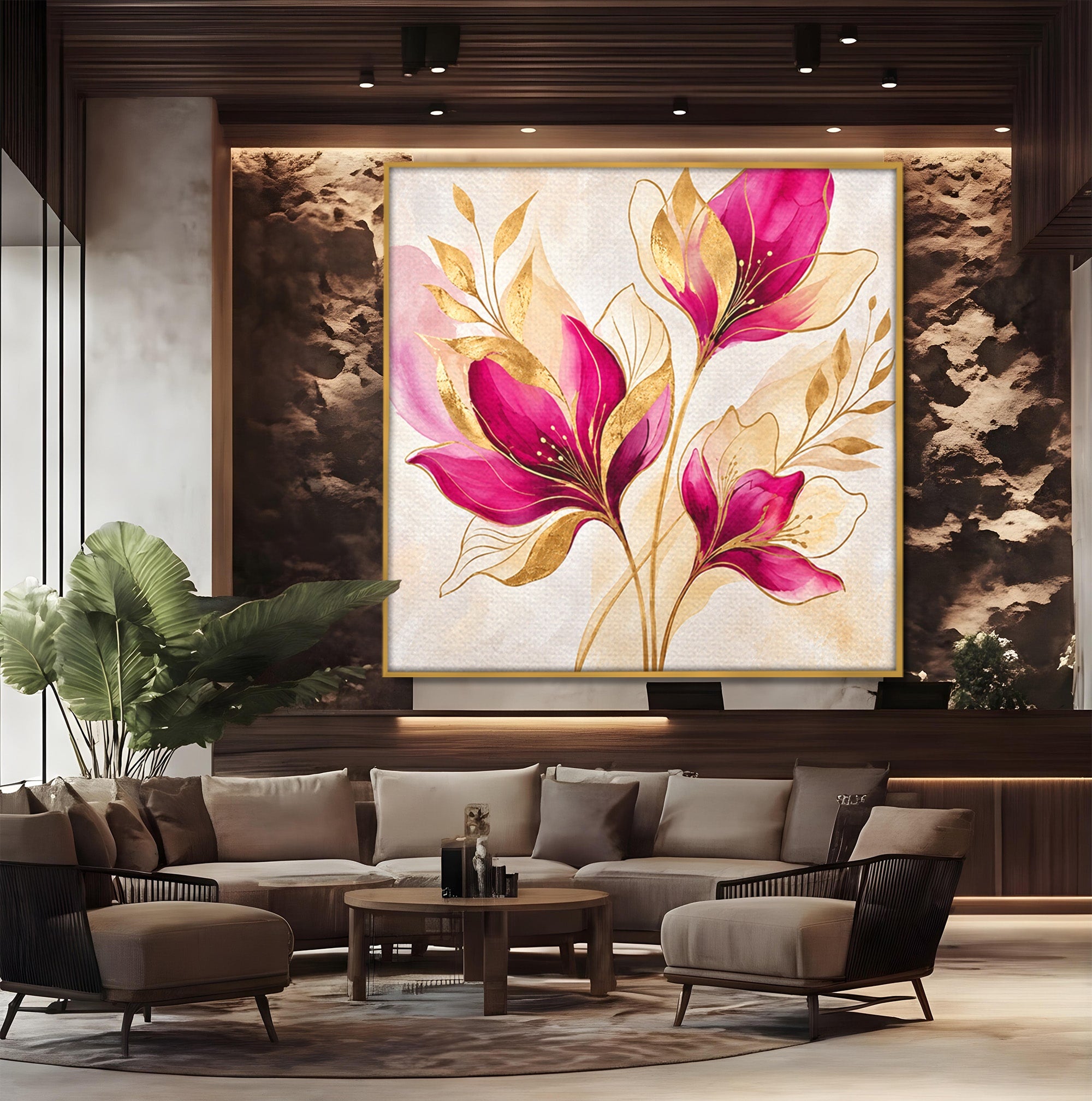 Tablou Canvas Premium LuxCanva® A1903, Flori De Lux, Flori, Abstract, Eleganta, Living, Dormitor, Culori Vibrante
