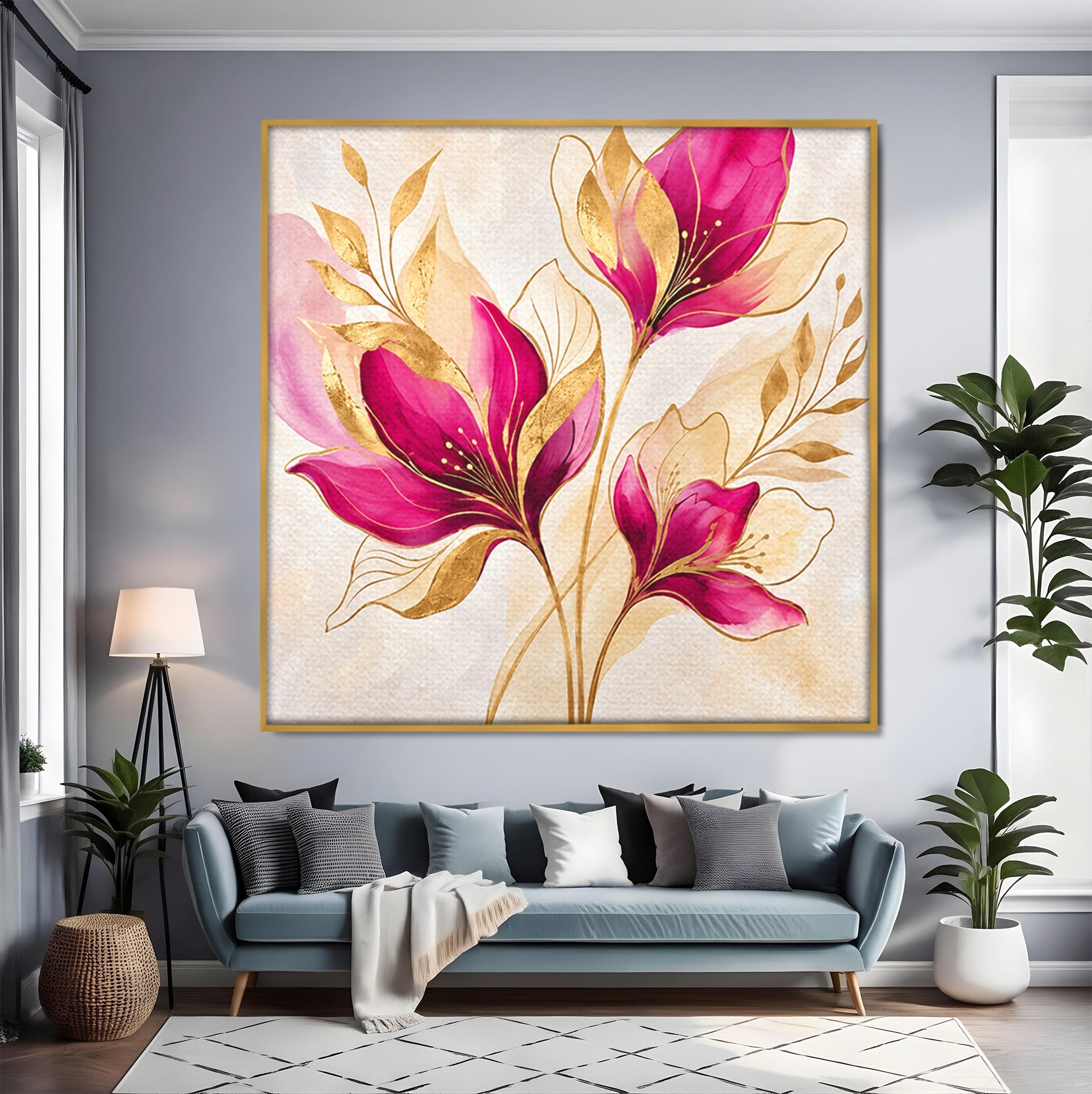 Tablou Canvas Premium LuxCanva® A1903, Flori De Lux, Flori, Abstract, Eleganta, Living, Dormitor, Culori Vibrante