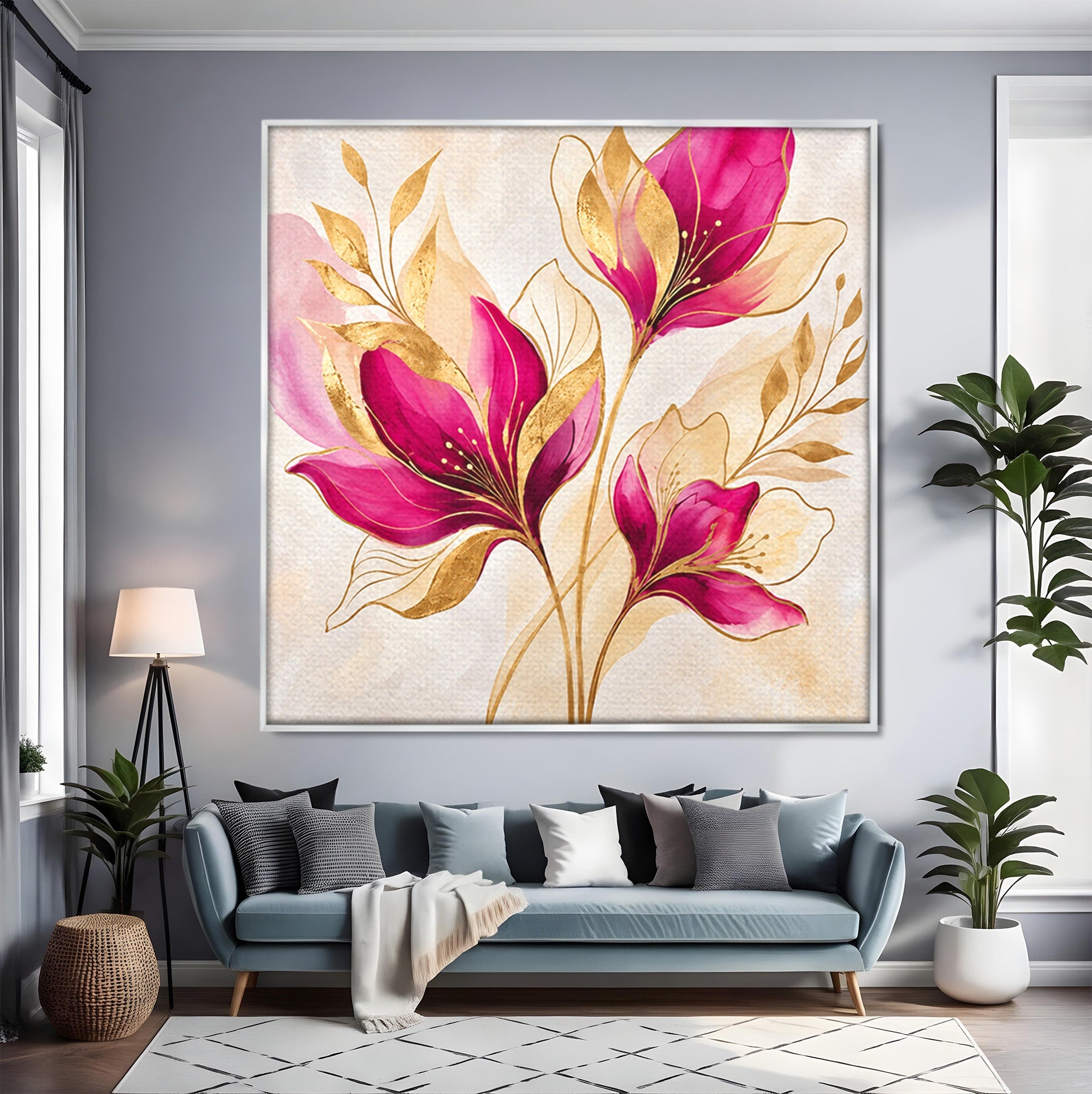 Tablou Canvas Premium LuxCanva® A1903, Flori De Lux, Flori, Abstract, Eleganta, Living, Dormitor, Culori Vibrante