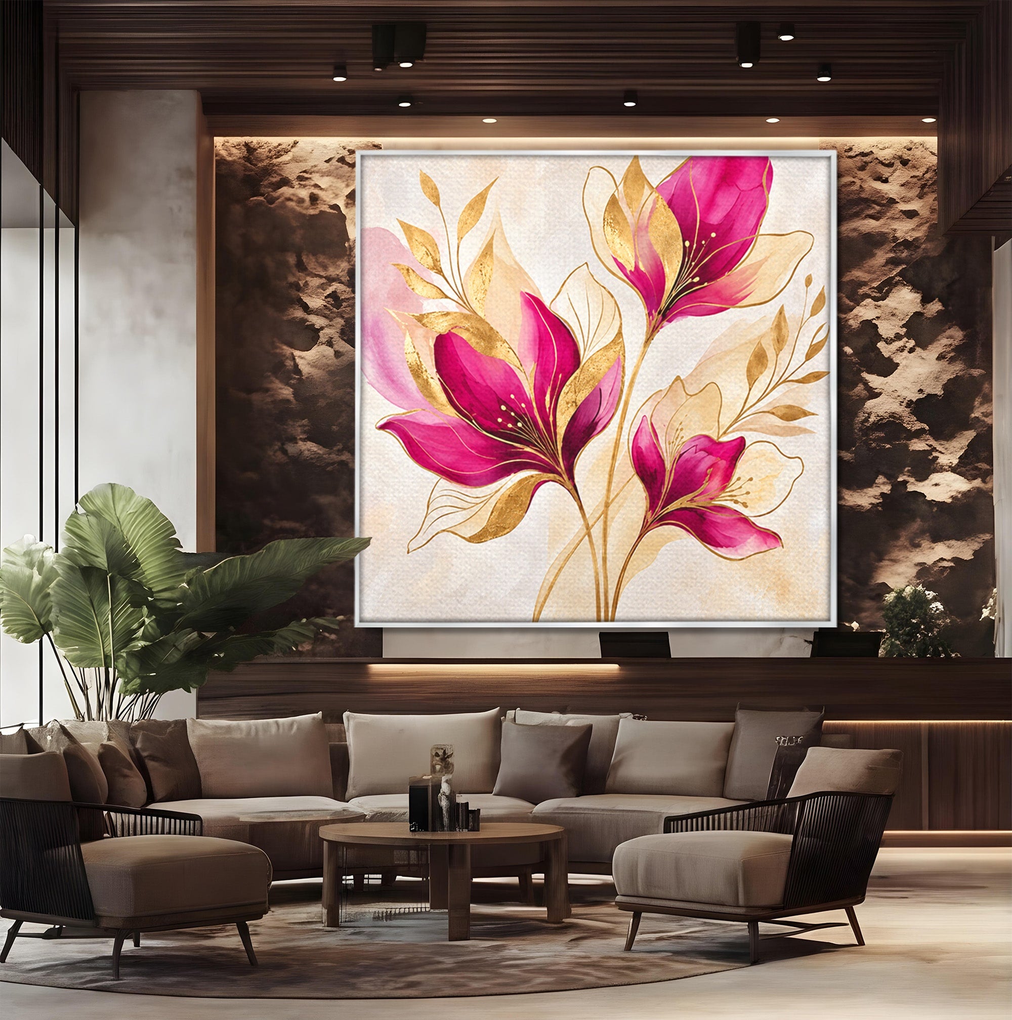 Tablou Canvas Premium LuxCanva® A1903, Flori De Lux, Flori, Abstract, Eleganta, Living, Dormitor, Culori Vibrante