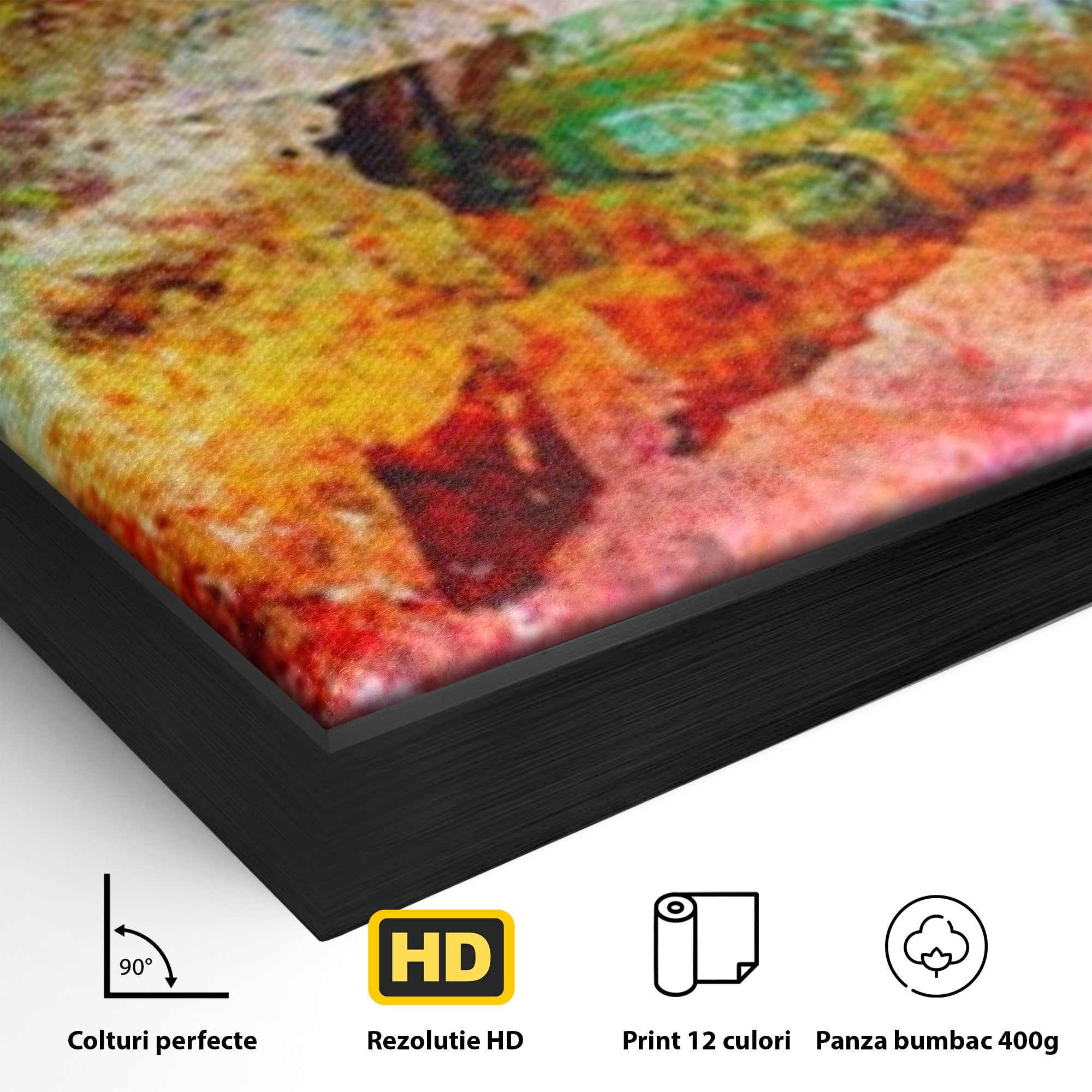 Set 2 Tablouri Canvas Premium LuxCanva® A2-1085, Colorful Red, Abstract, Red, Multicolor, Culori Vibrante