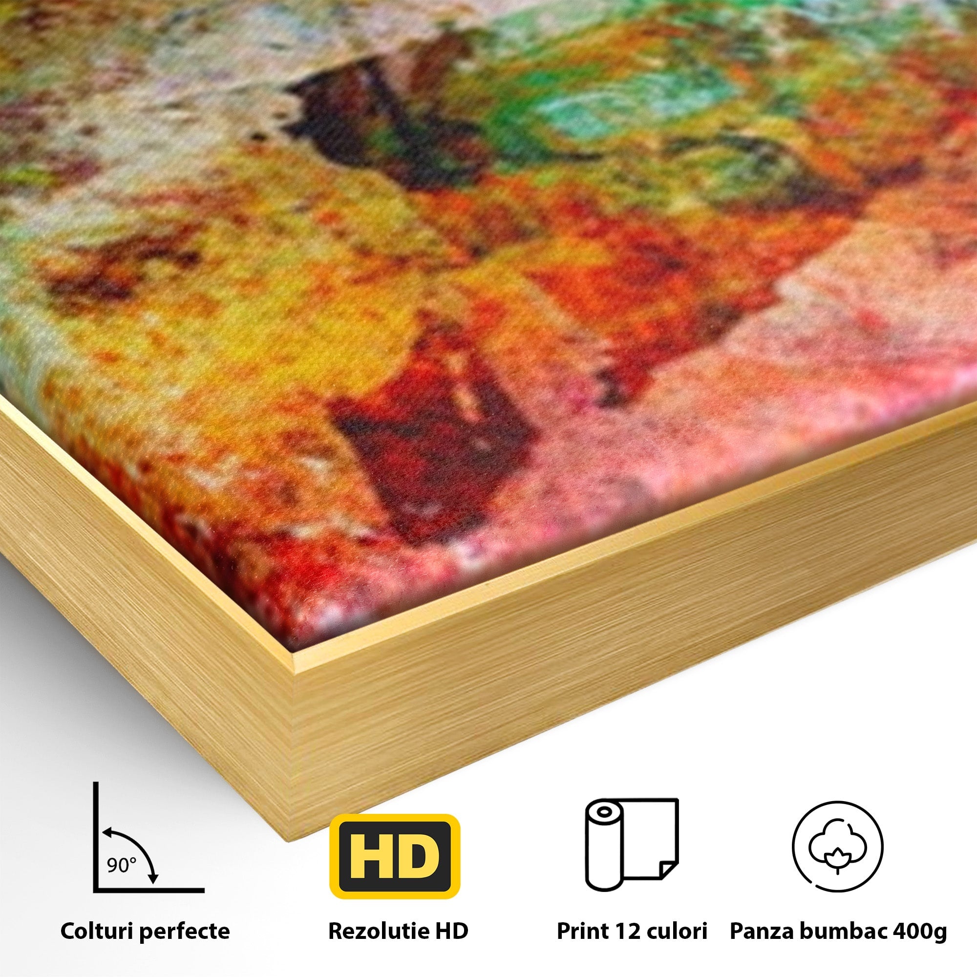 Set 2 Tablouri Canvas Premium LuxCanva® A2-1085, Colorful Red, Abstract, Red, Multicolor, Culori Vibrante