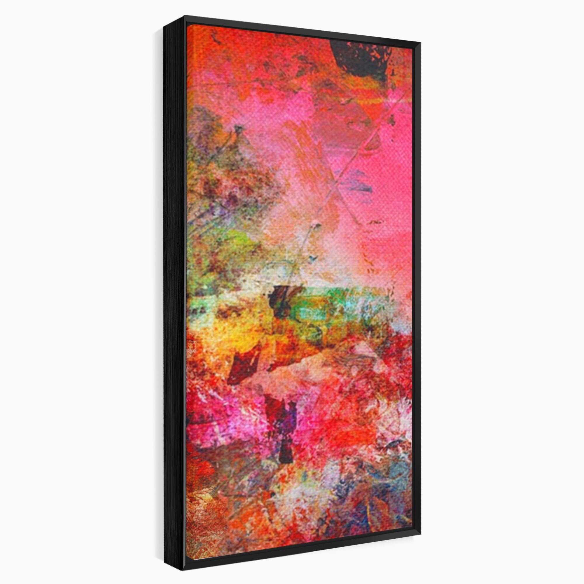 Set 2 Tablouri Canvas Premium LuxCanva® A2-1085, Colorful Red, Abstract, Red, Multicolor, Culori Vibrante