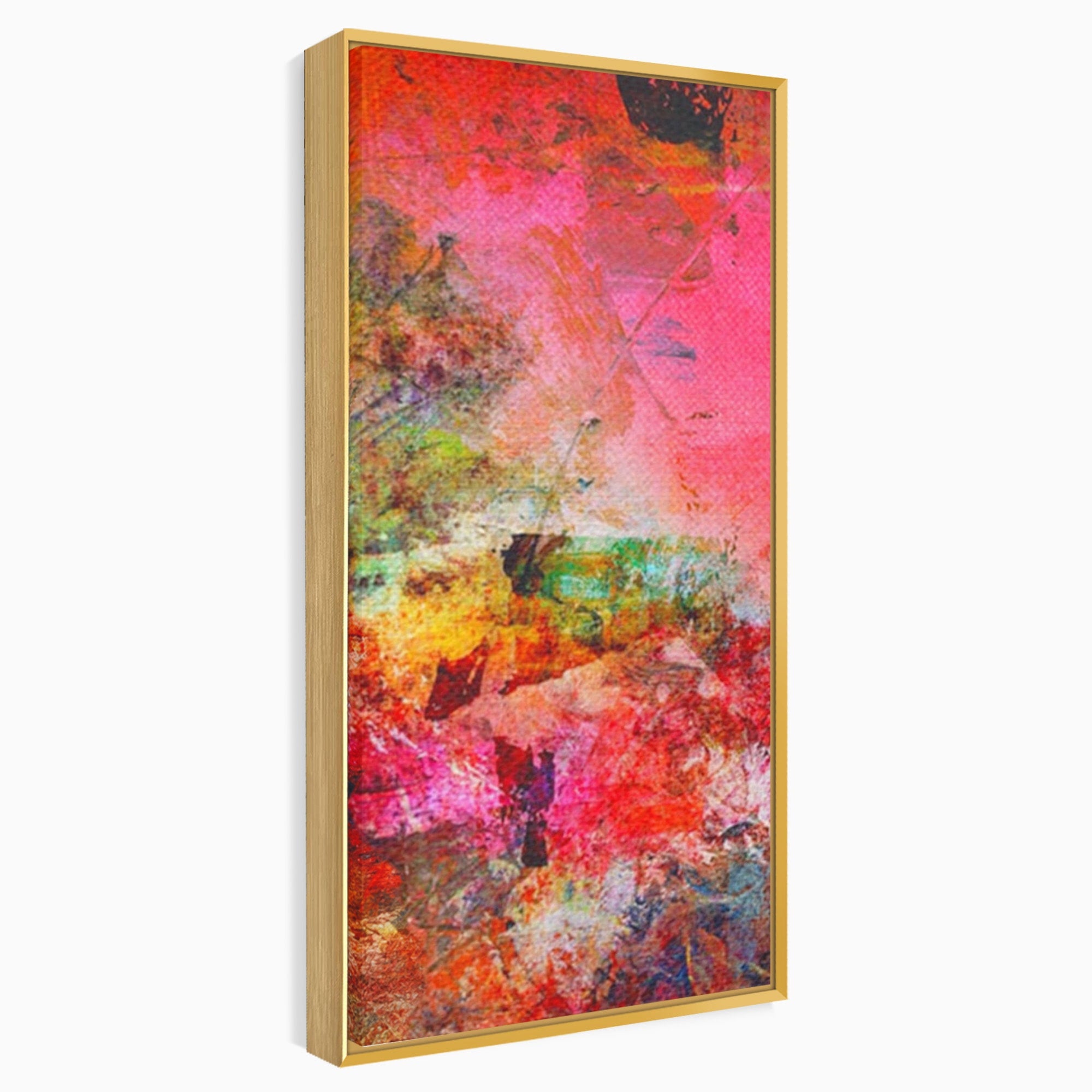 Set 2 Tablouri Canvas Premium LuxCanva® A2-1085, Colorful Red, Abstract, Red, Multicolor, Culori Vibrante