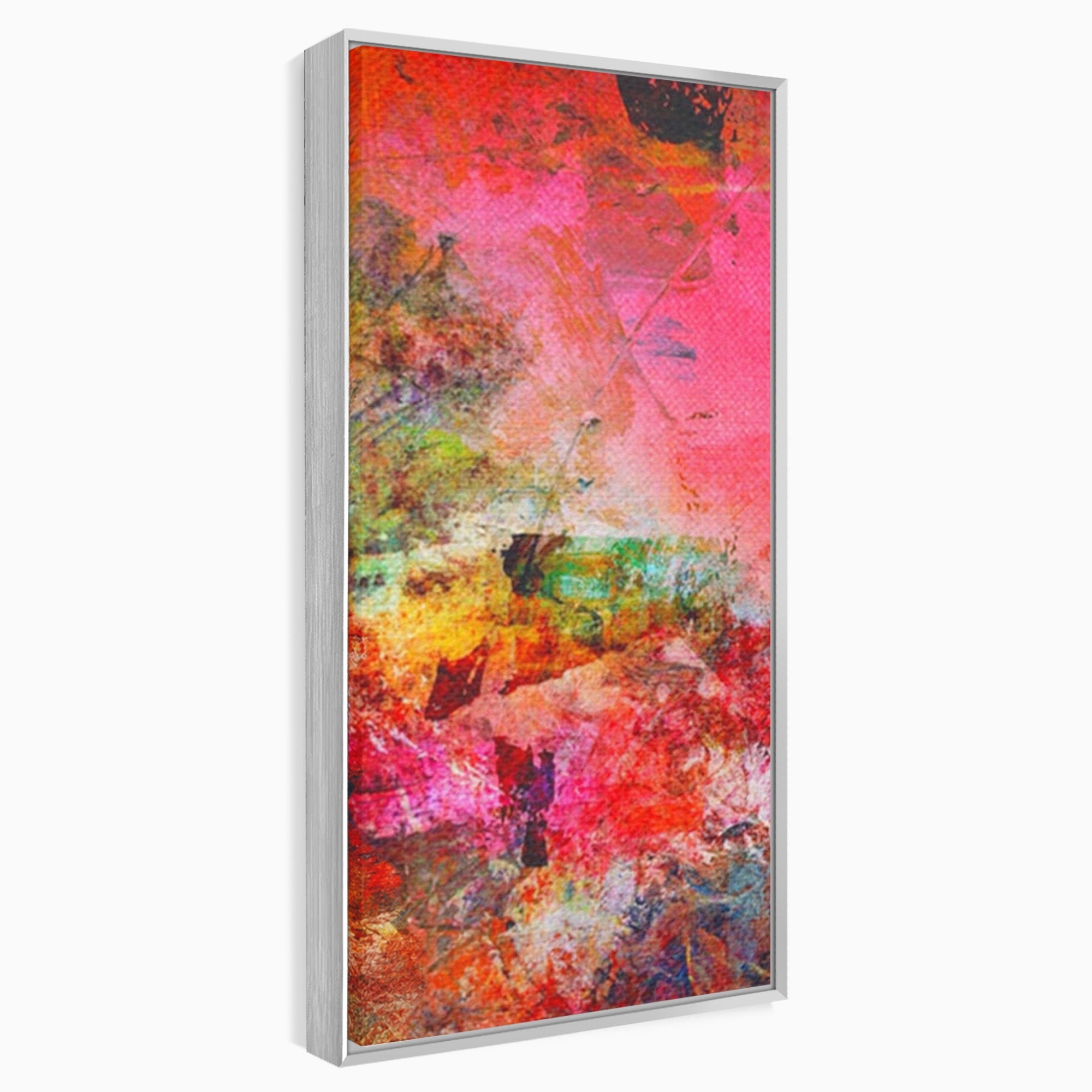 Set 2 Tablouri Canvas Premium LuxCanva® A2-1085, Colorful Red, Abstract, Red, Multicolor, Culori Vibrante