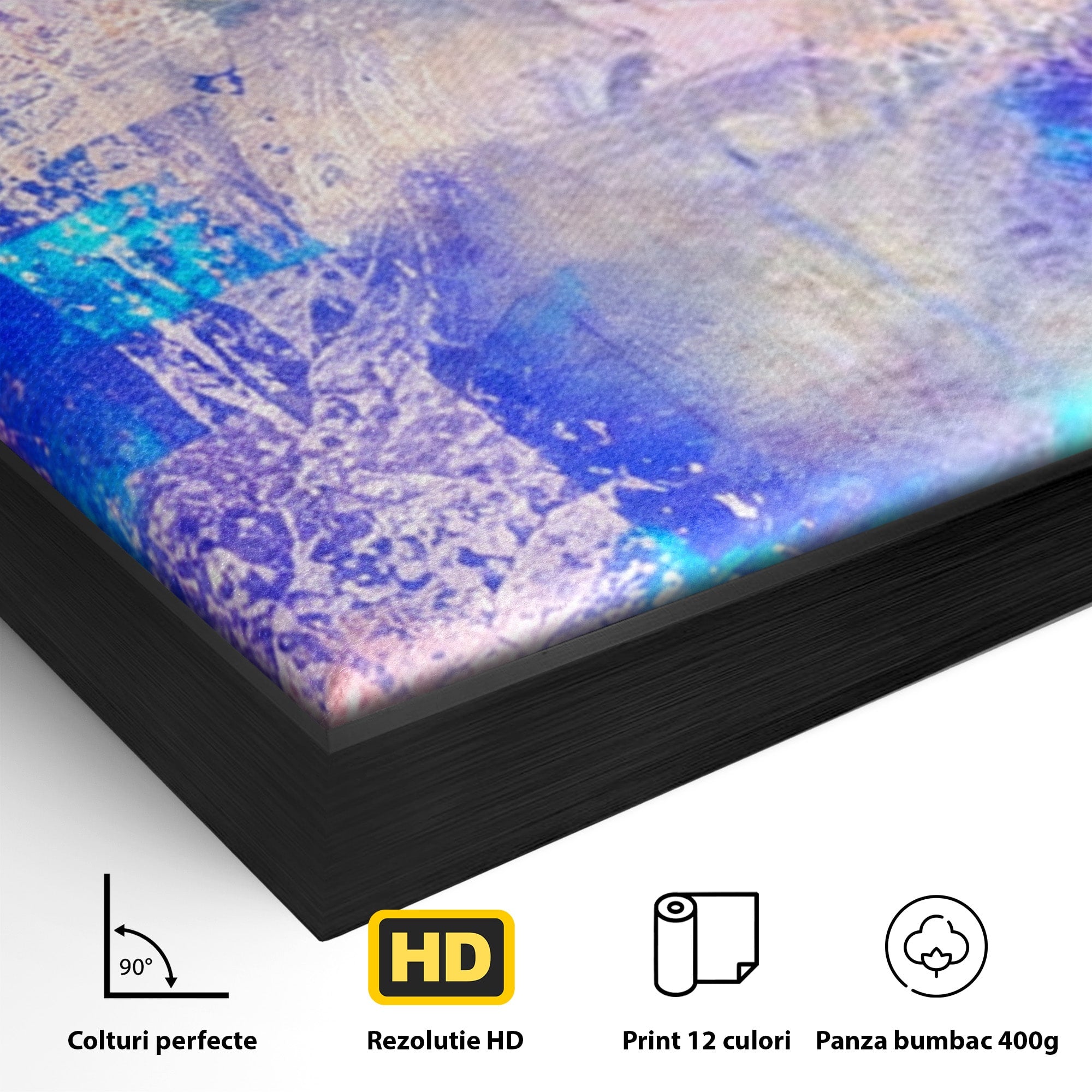 Set 2 Tablouri Canvas Premium LuxCanva® A2-1089, Multicolor, Abstract, Mixture Of Colors, Culori Vibrante