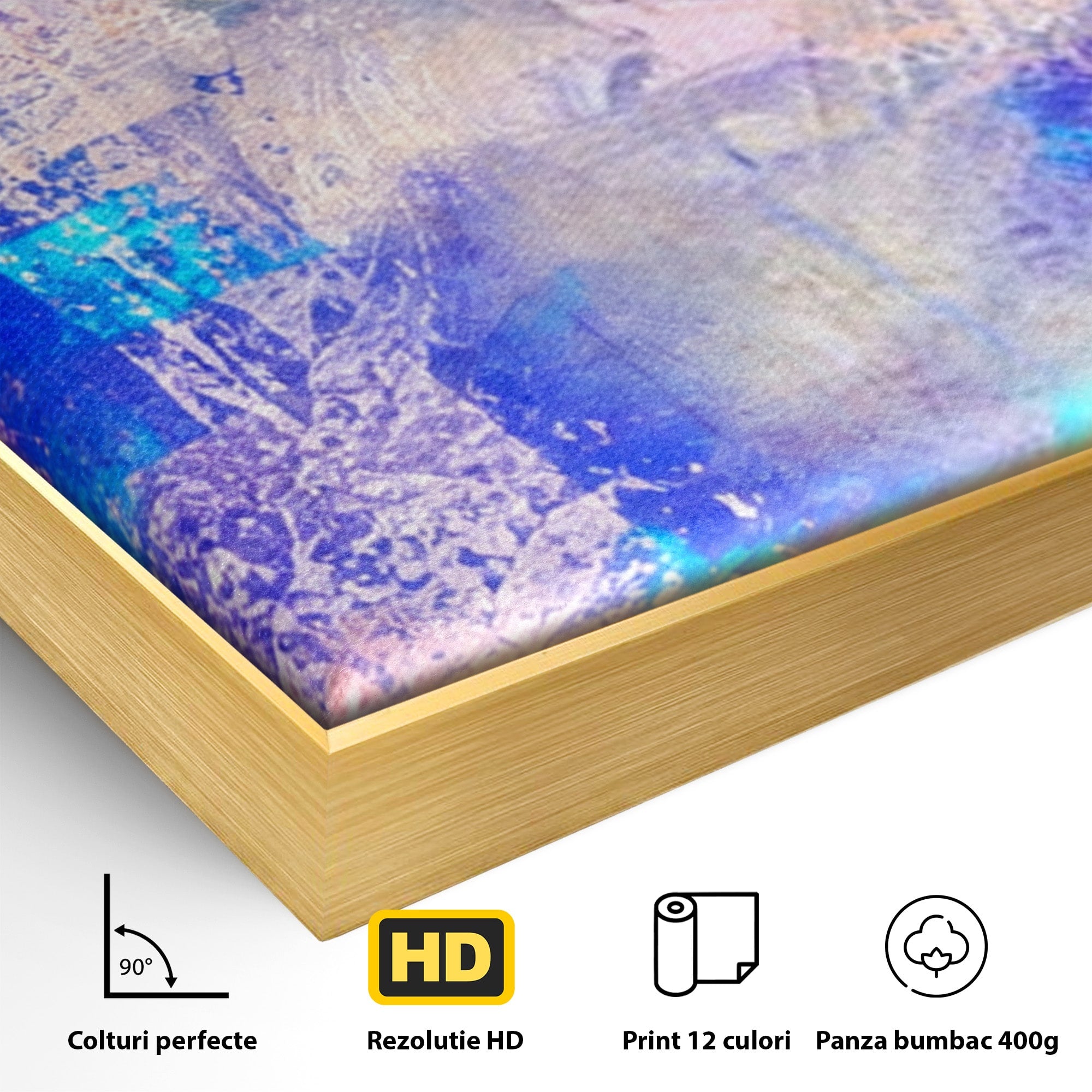 Set 2 Tablouri Canvas Premium LuxCanva® A2-1089, Multicolor, Abstract, Mixture Of Colors, Culori Vibrante