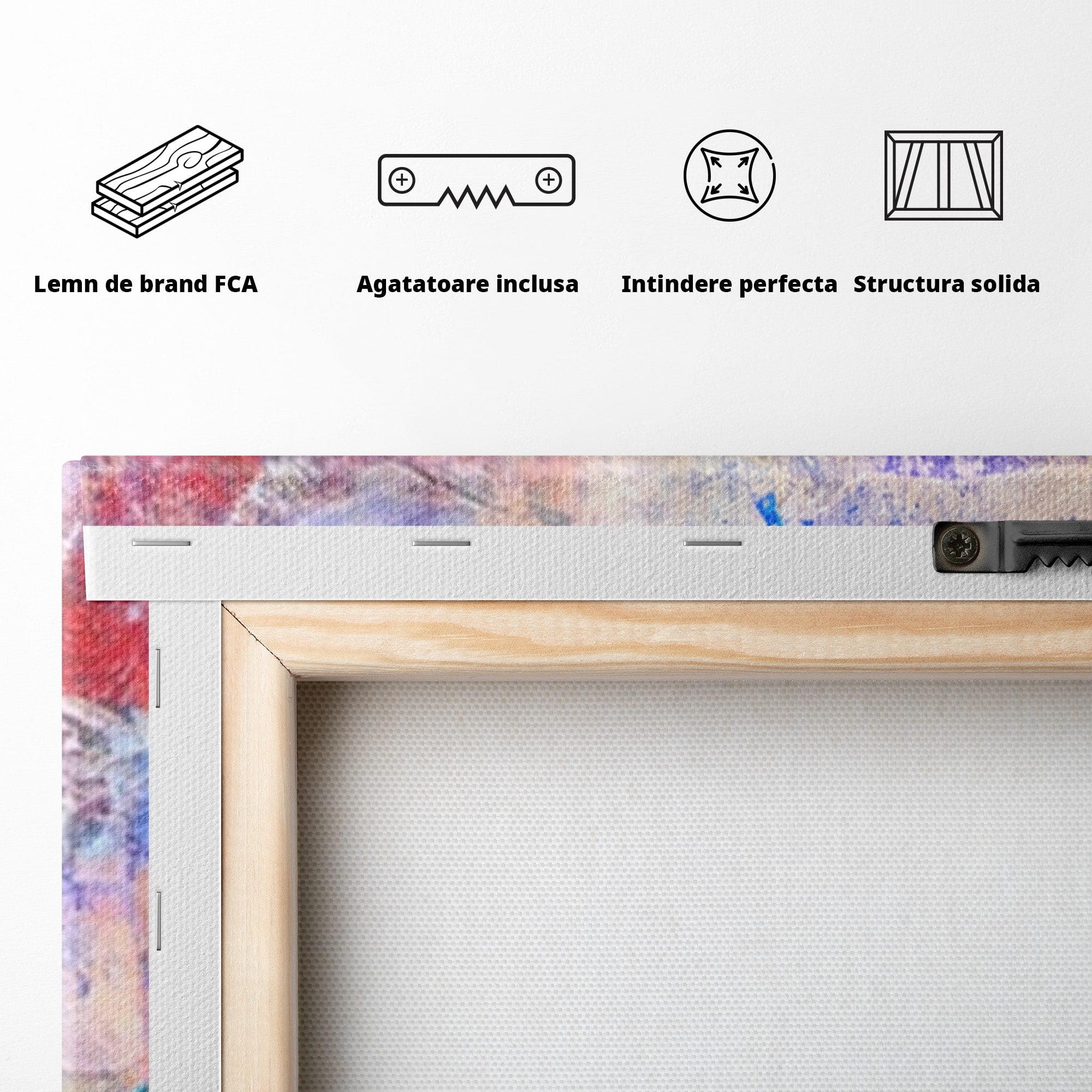 Set 2 Tablouri Canvas Premium LuxCanva® A2-1089, Multicolor, Abstract, Mixture Of Colors, Culori Vibrante