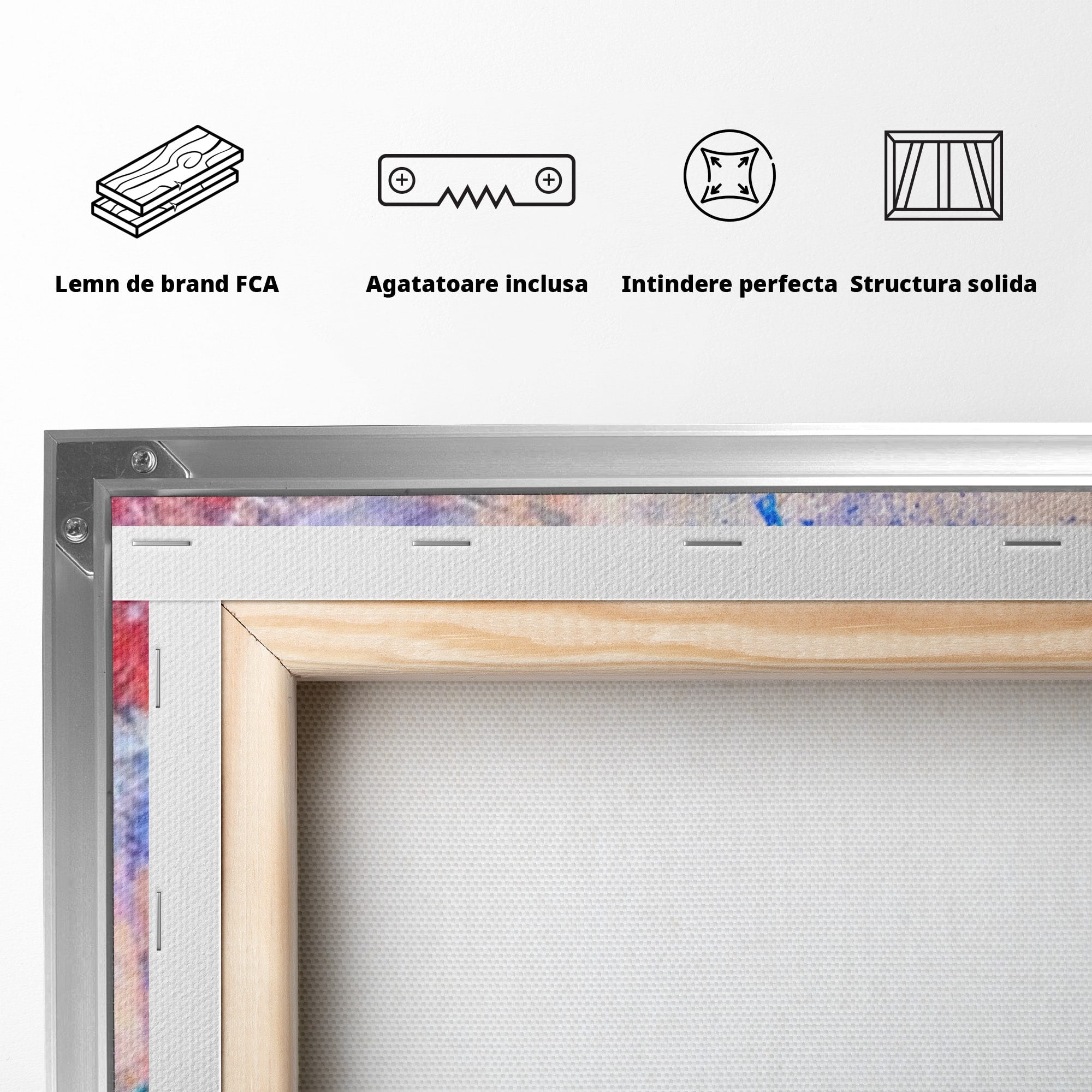 Set 2 Tablouri Canvas Premium LuxCanva® A2-1089, Multicolor, Abstract, Mixture Of Colors, Culori Vibrante