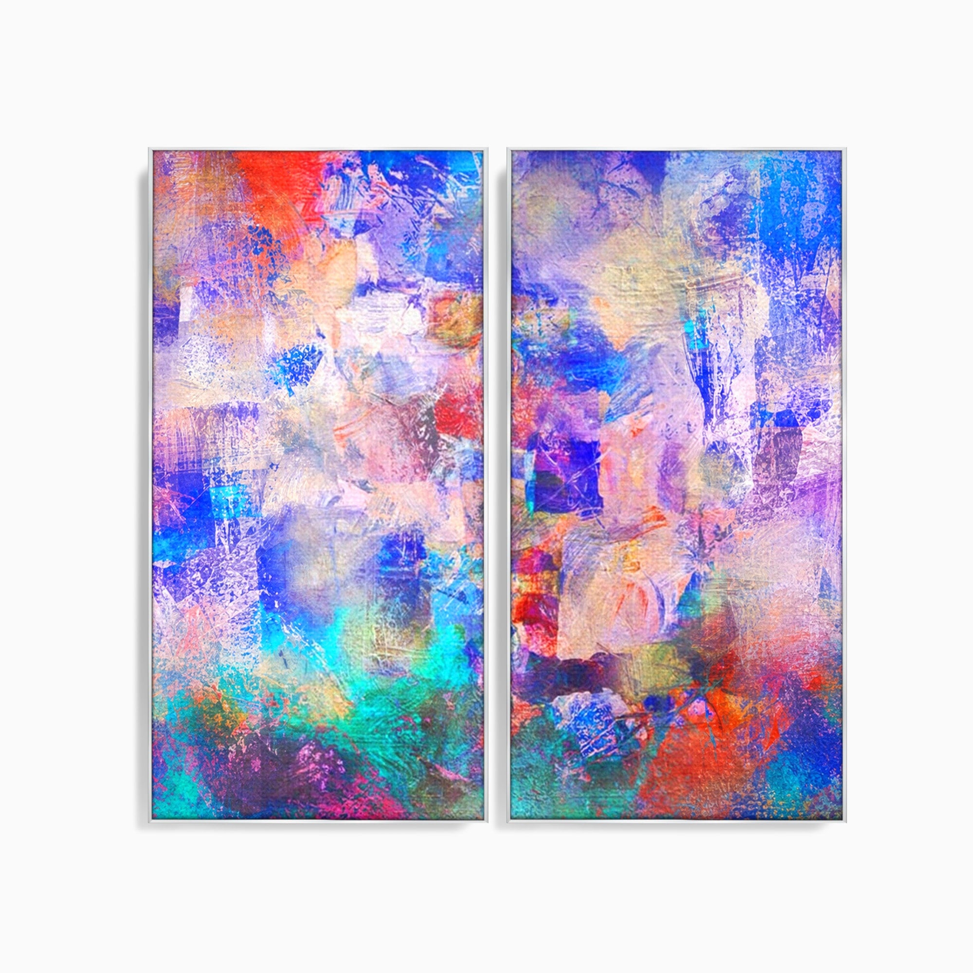 Set 2 Tablouri Canvas Premium LuxCanva® A2-1089, Multicolor, Abstract, Mixture Of Colors, Culori Vibrante