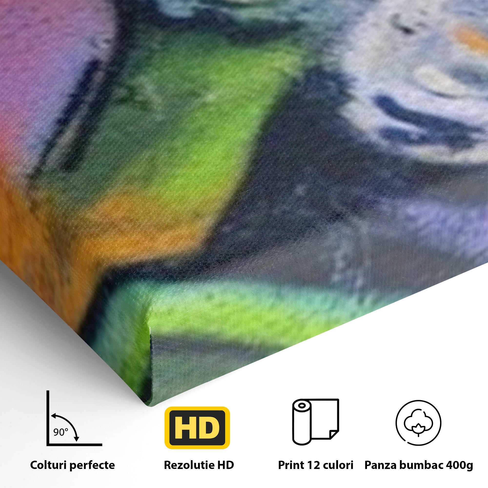 Set 2 Tablouri Canvas Premium LuxCanva® A2-1090, Graffiti, Abstract, Street Art, Multicolor, Culori Vibrante