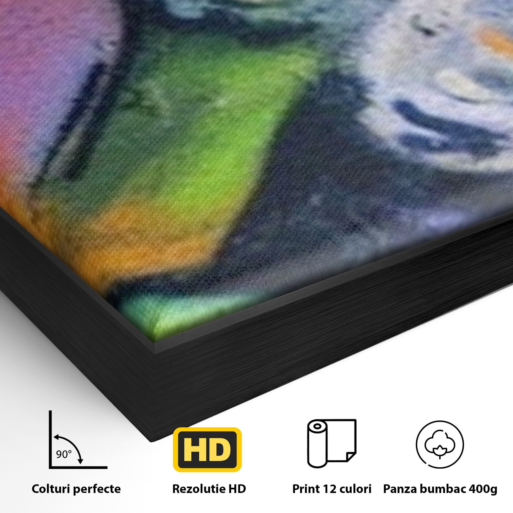 Set 2 Tablouri Canvas Premium LuxCanva® A2-1090, Graffiti, Abstract, Street Art, Multicolor, Culori Vibrante