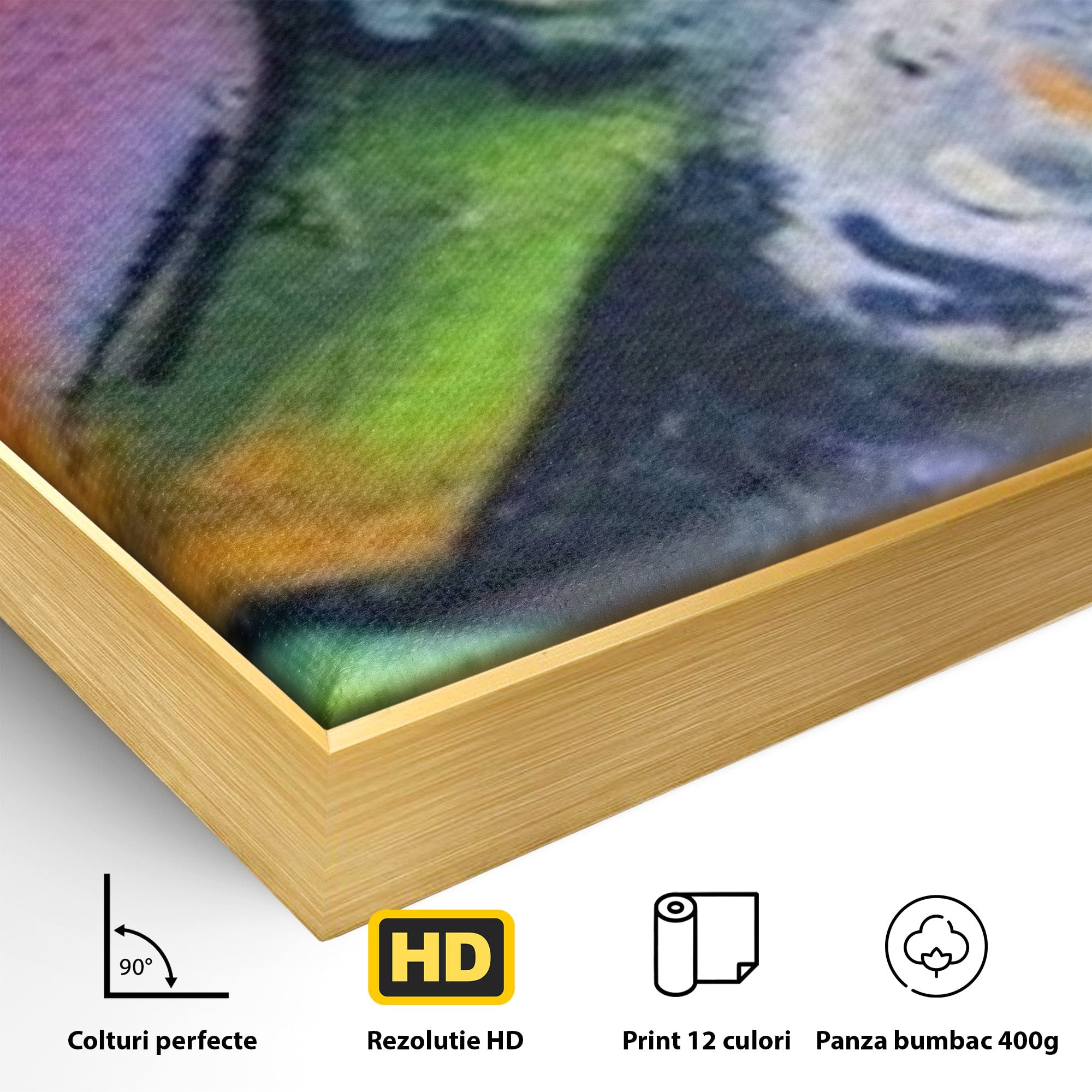 Set 2 Tablouri Canvas Premium LuxCanva® A2-1090, Graffiti, Abstract, Street Art, Multicolor, Culori Vibrante