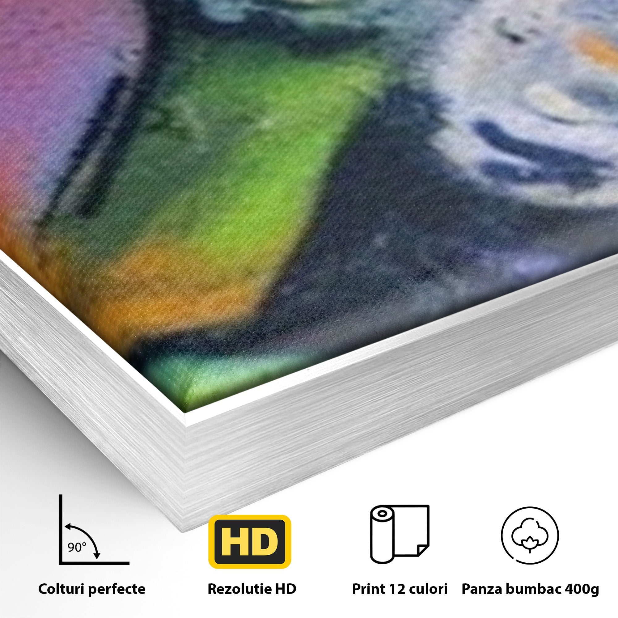 Set 2 Tablouri Canvas Premium LuxCanva® A2-1090, Graffiti, Abstract, Street Art, Multicolor, Culori Vibrante