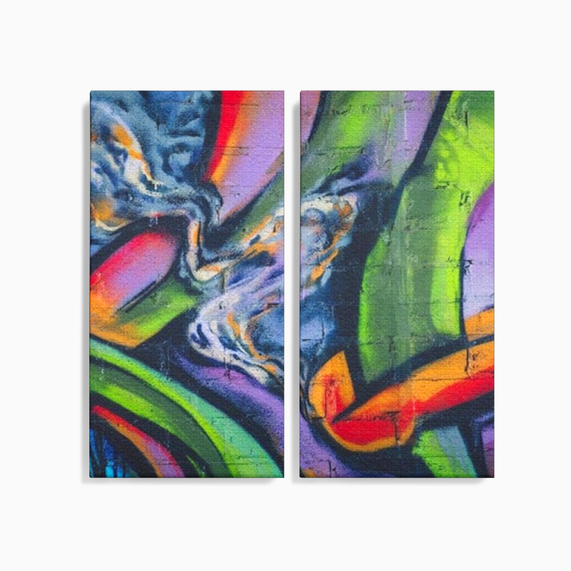 Set 2 Tablouri Canvas Premium LuxCanva® A2-1090, Graffiti, Abstract, Street Art, Multicolor, Culori Vibrante