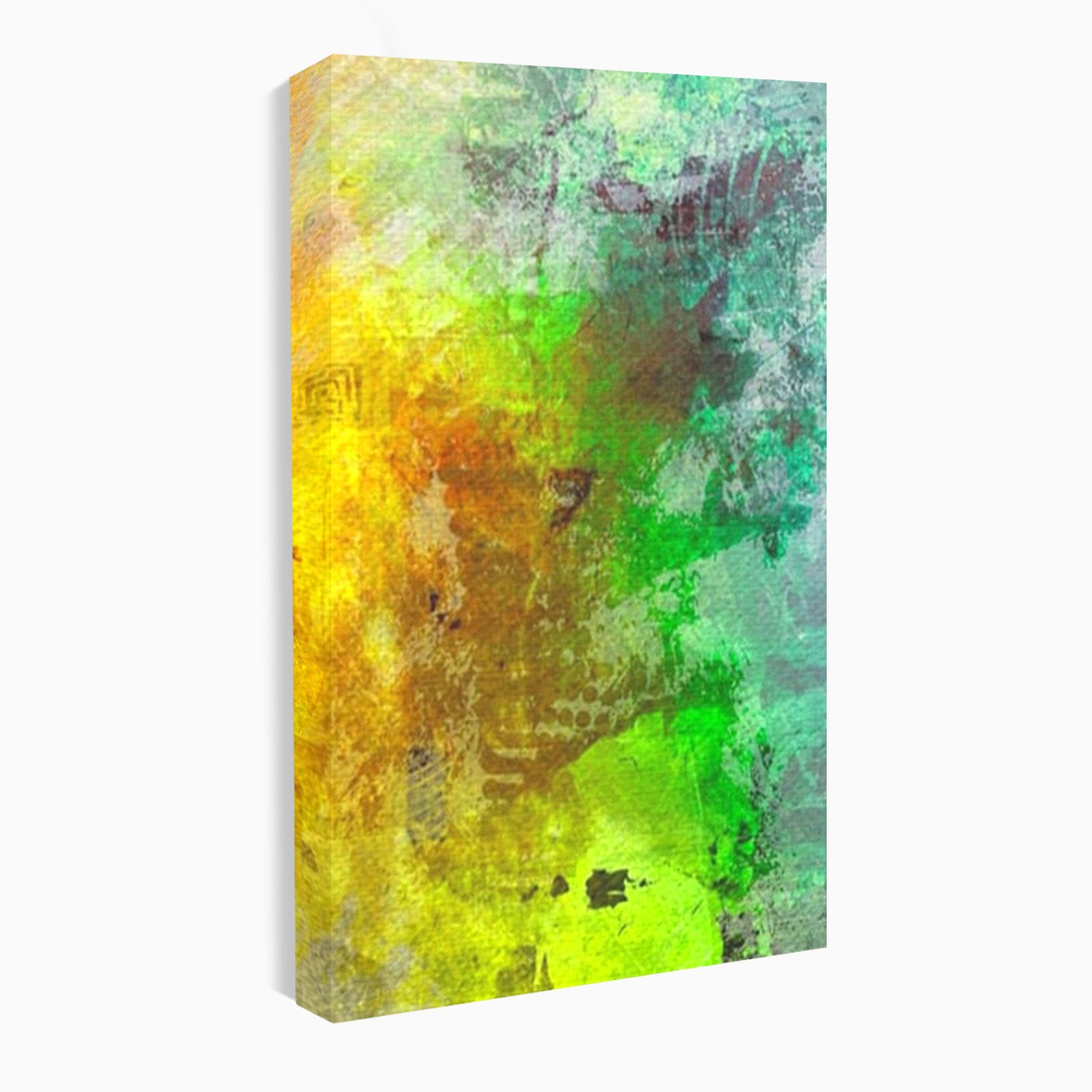 Set 2 Tablouri Canvas Premium LuxCanva® A2-1091, Colorful Green, Abstract, Verde, Blue, Multicolor, Culori Vibrante
