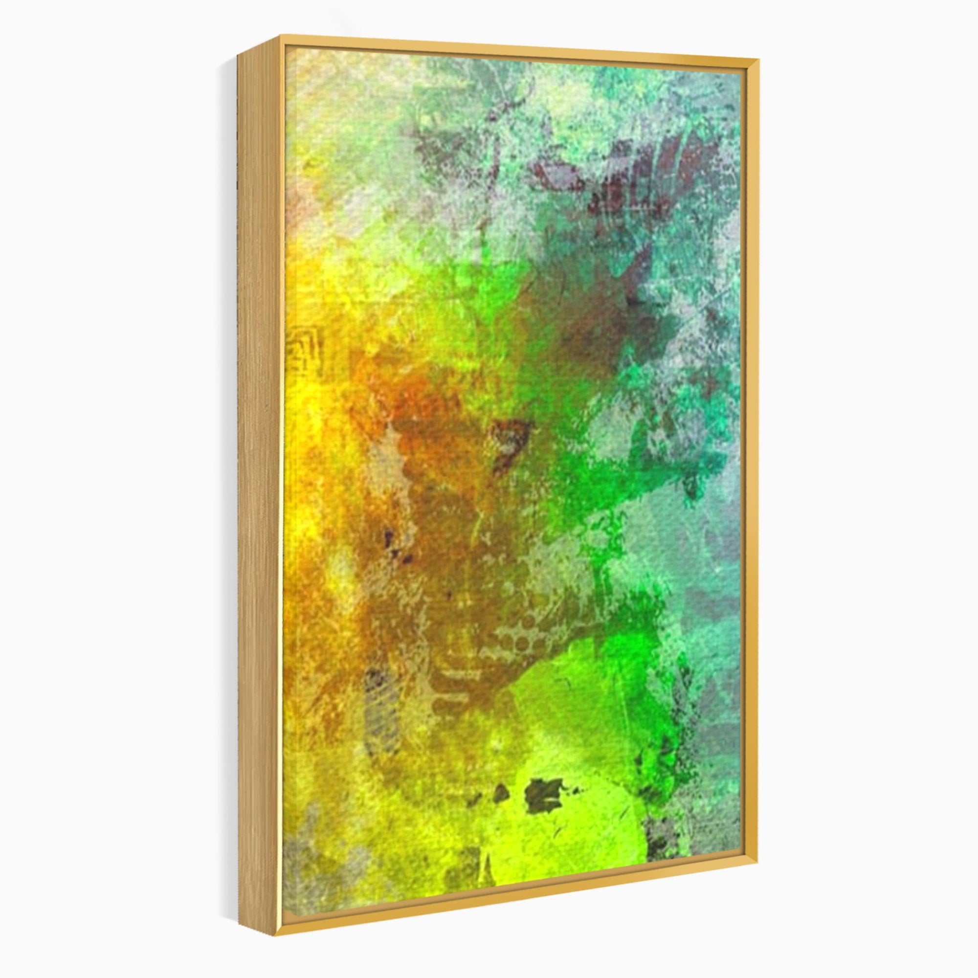 Set 2 Tablouri Canvas Premium LuxCanva® A2-1091, Colorful Green, Abstract, Verde, Blue, Multicolor, Culori Vibrante