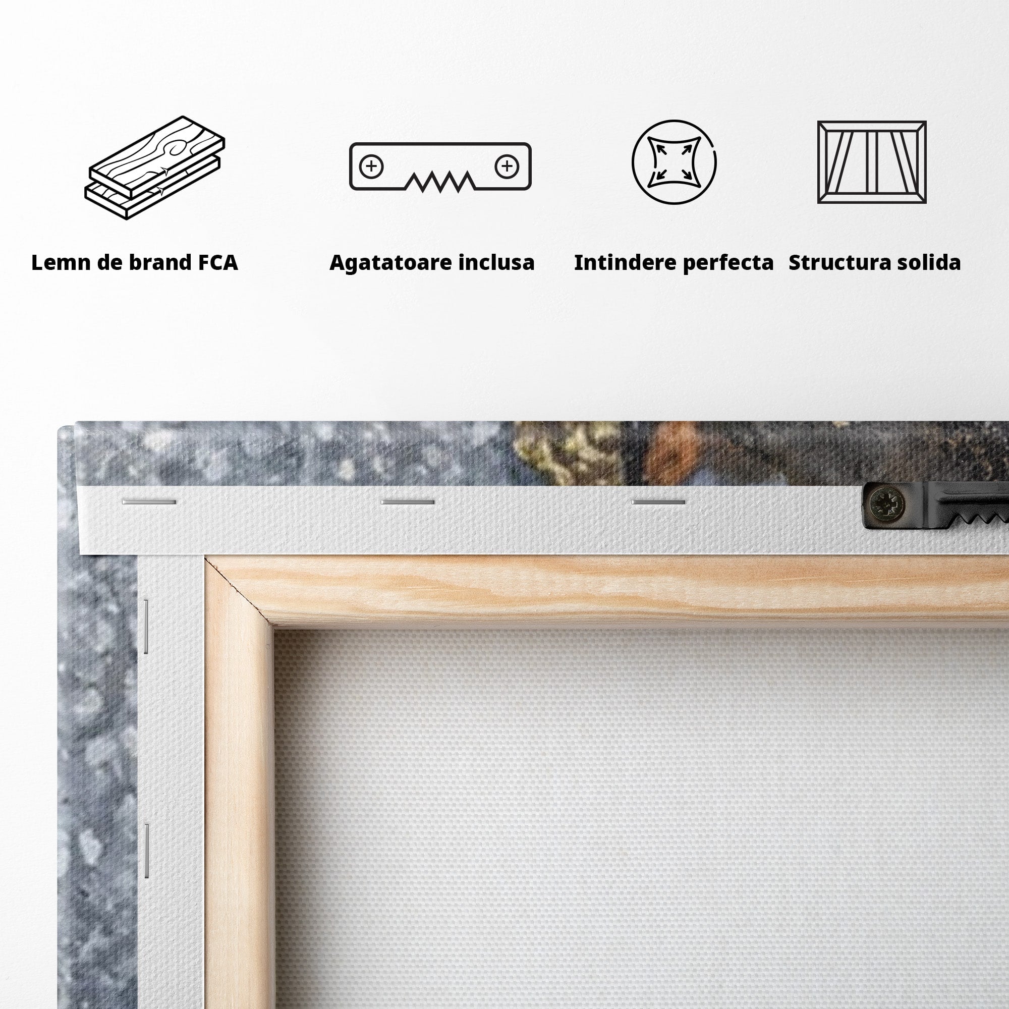 Set 2 Tablouri Canvas Premium LuxCanva® A2-1130, Marmura Albastra, Abstract, Auriu, Colorat, Arta, Culori Vibrante