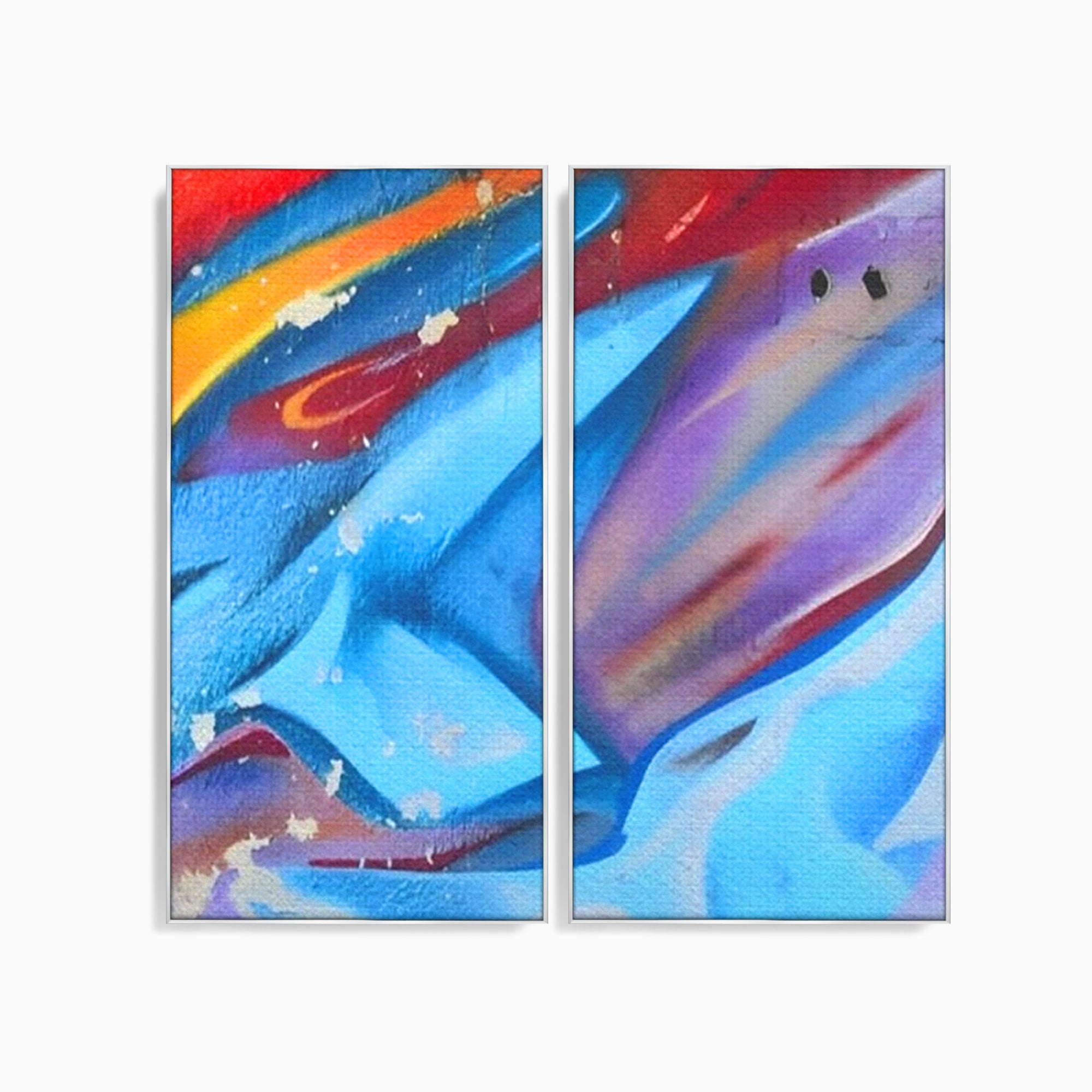 Set 2 Tablouri Canvas Premium LuxCanva® A2-1174, Colorful Graffiti, Graffiti, Multicolor, Birou, Culori Vibrante