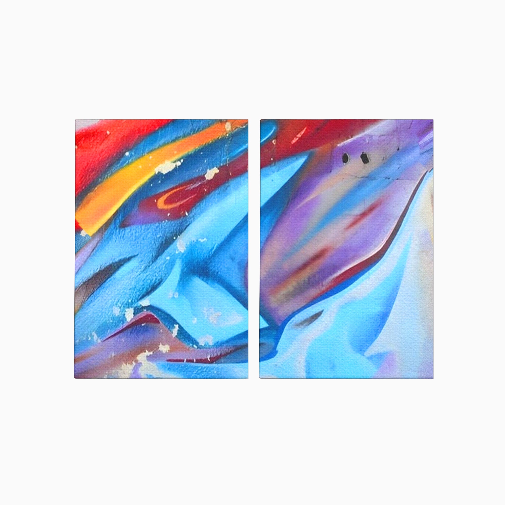 Set 2 Tablouri Canvas Premium LuxCanva® A2-1174, Colorful Graffiti, Graffiti, Multicolor, Birou, Culori Vibrante