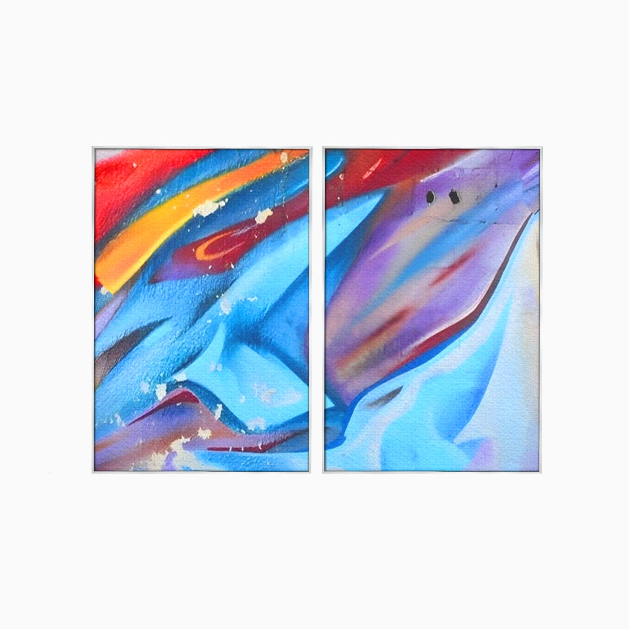 Set 2 Tablouri Canvas Premium LuxCanva® A2-1174, Colorful Graffiti, Graffiti, Multicolor, Birou, Culori Vibrante