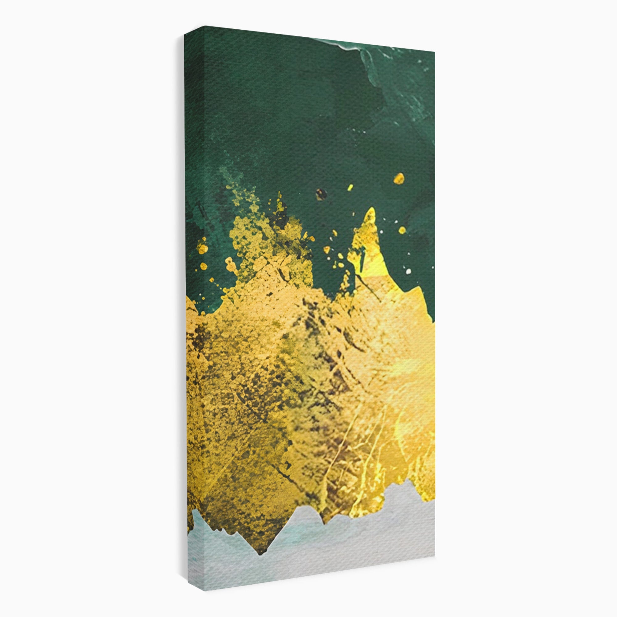Set 2 Tablouri Canvas Premium LuxCanva® A2-1179, Green Design, Verde, Cafenea, Auriu, Culori Vibrante
