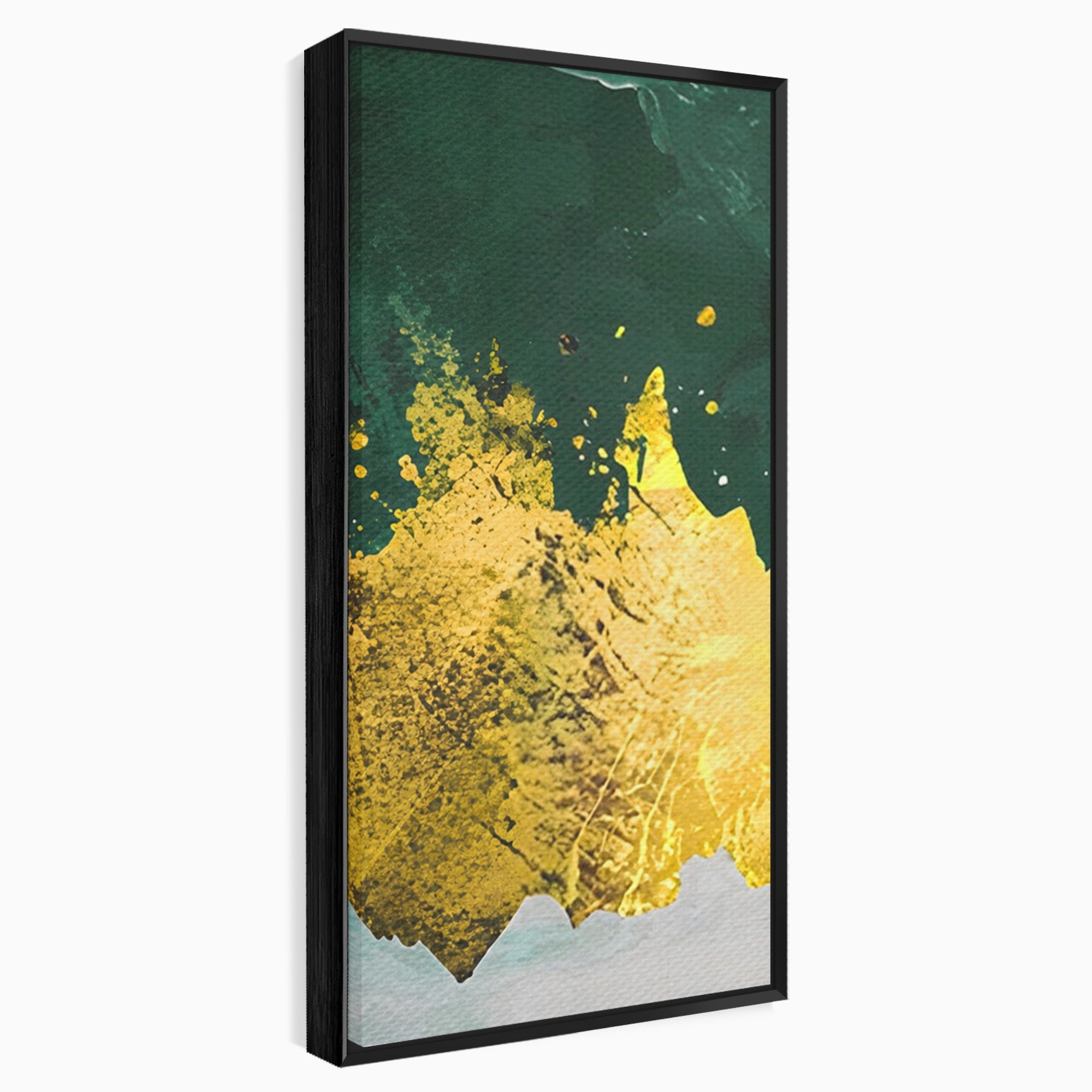 Set 2 Tablouri Canvas Premium LuxCanva® A2-1179, Green Design, Verde, Cafenea, Auriu, Culori Vibrante