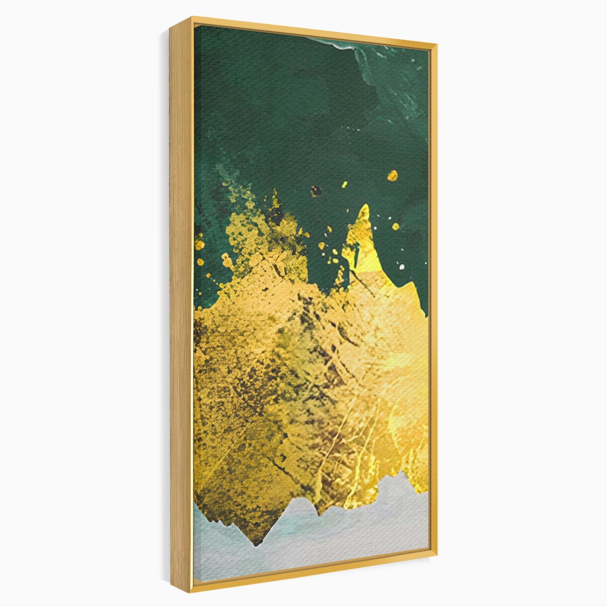 Set 2 Tablouri Canvas Premium LuxCanva® A2-1179, Green Design, Verde, Cafenea, Auriu, Culori Vibrante