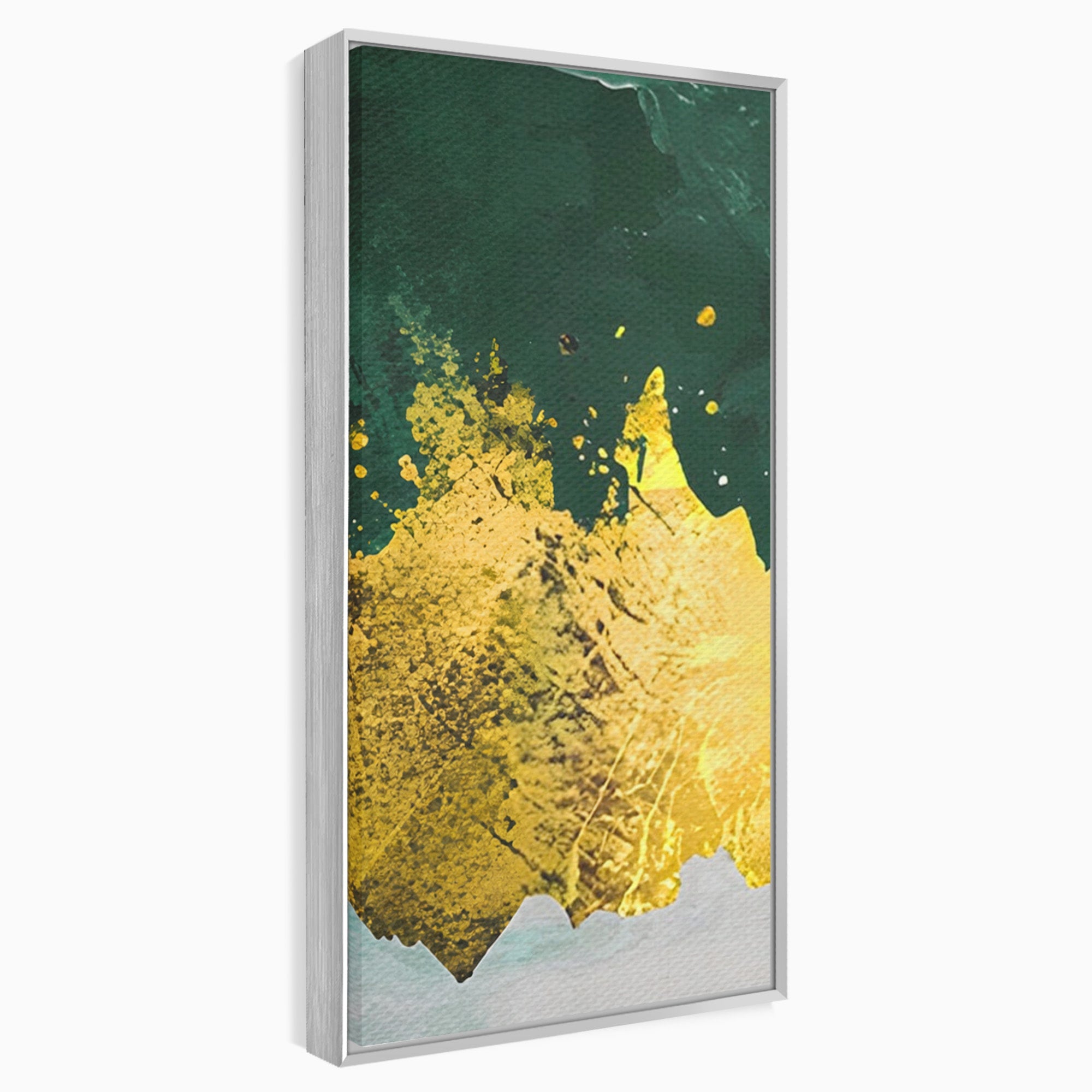 Set 2 Tablouri Canvas Premium LuxCanva® A2-1179, Green Design, Verde, Cafenea, Auriu, Culori Vibrante