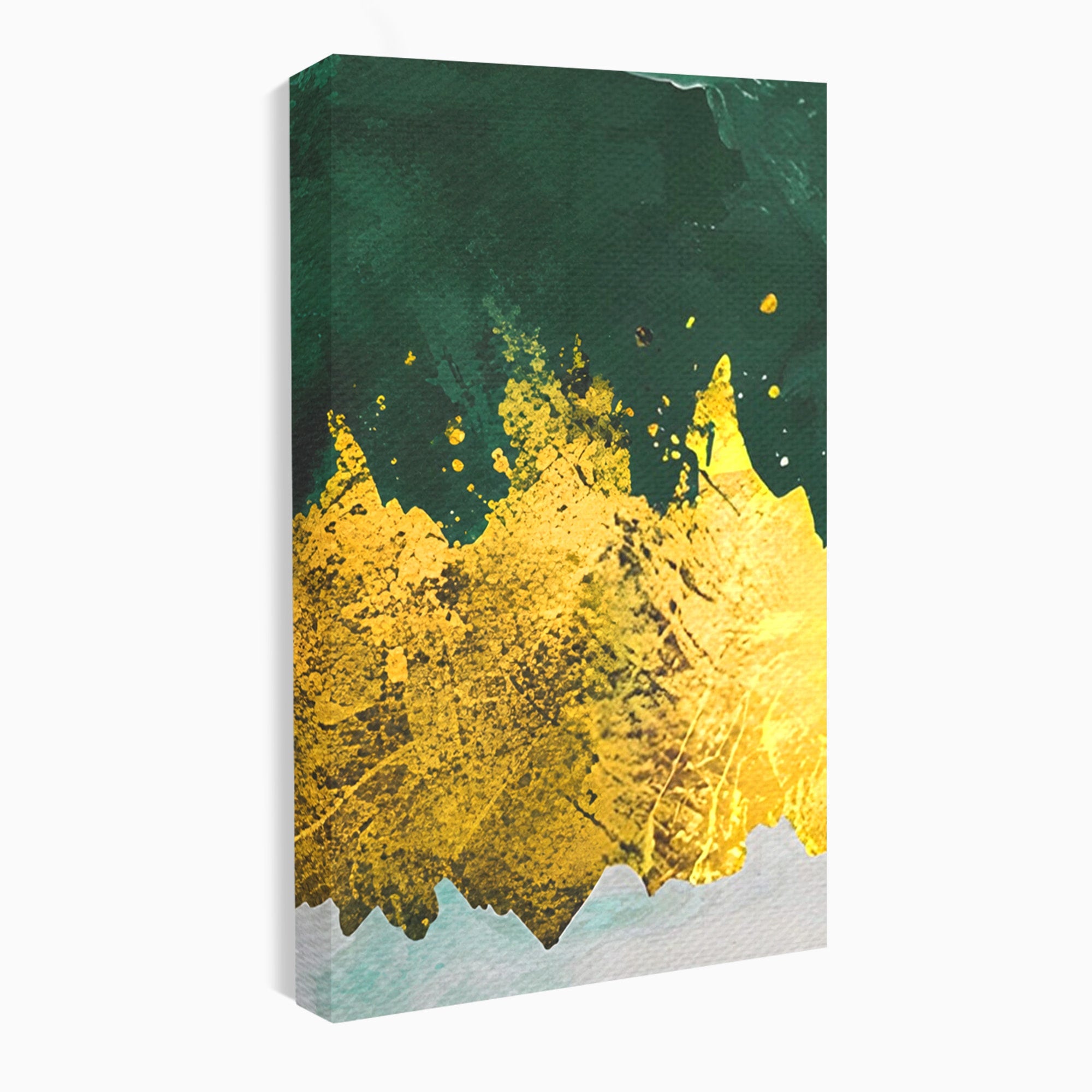 Set 2 Tablouri Canvas Premium LuxCanva® A2-1179, Green Design, Verde, Cafenea, Auriu, Culori Vibrante