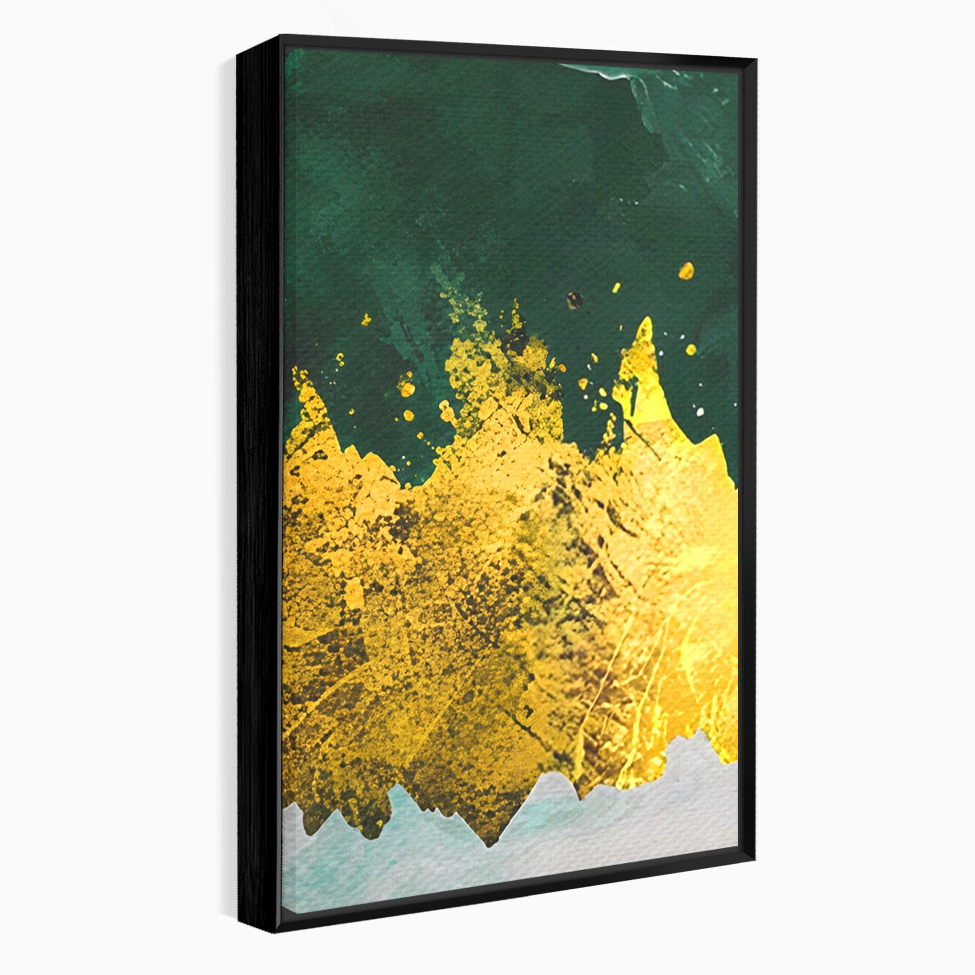 Set 2 Tablouri Canvas Premium LuxCanva® A2-1179, Green Design, Verde, Cafenea, Auriu, Culori Vibrante