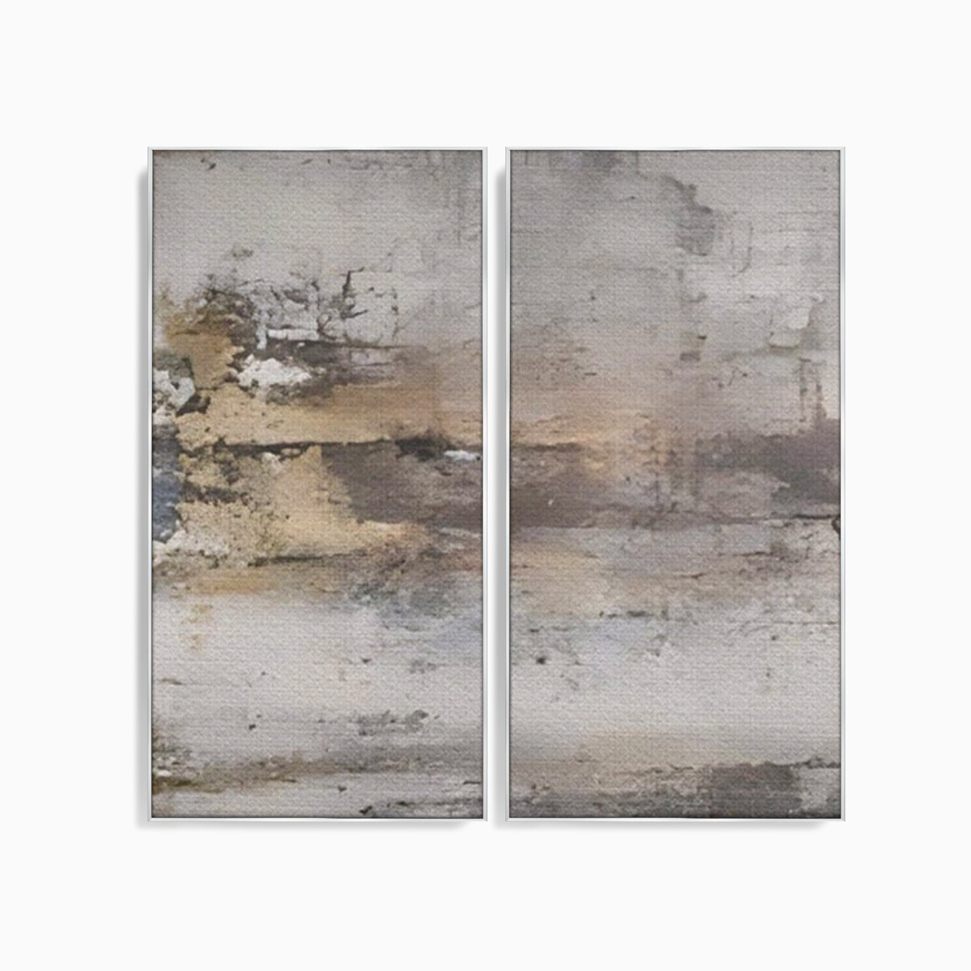 Set 2 Tablouri Canvas Premium LuxCanva® A2-1312, Abstract Gray, Living, Gri, Decorativ, Dormitor, Bronz, Culori Vibrante