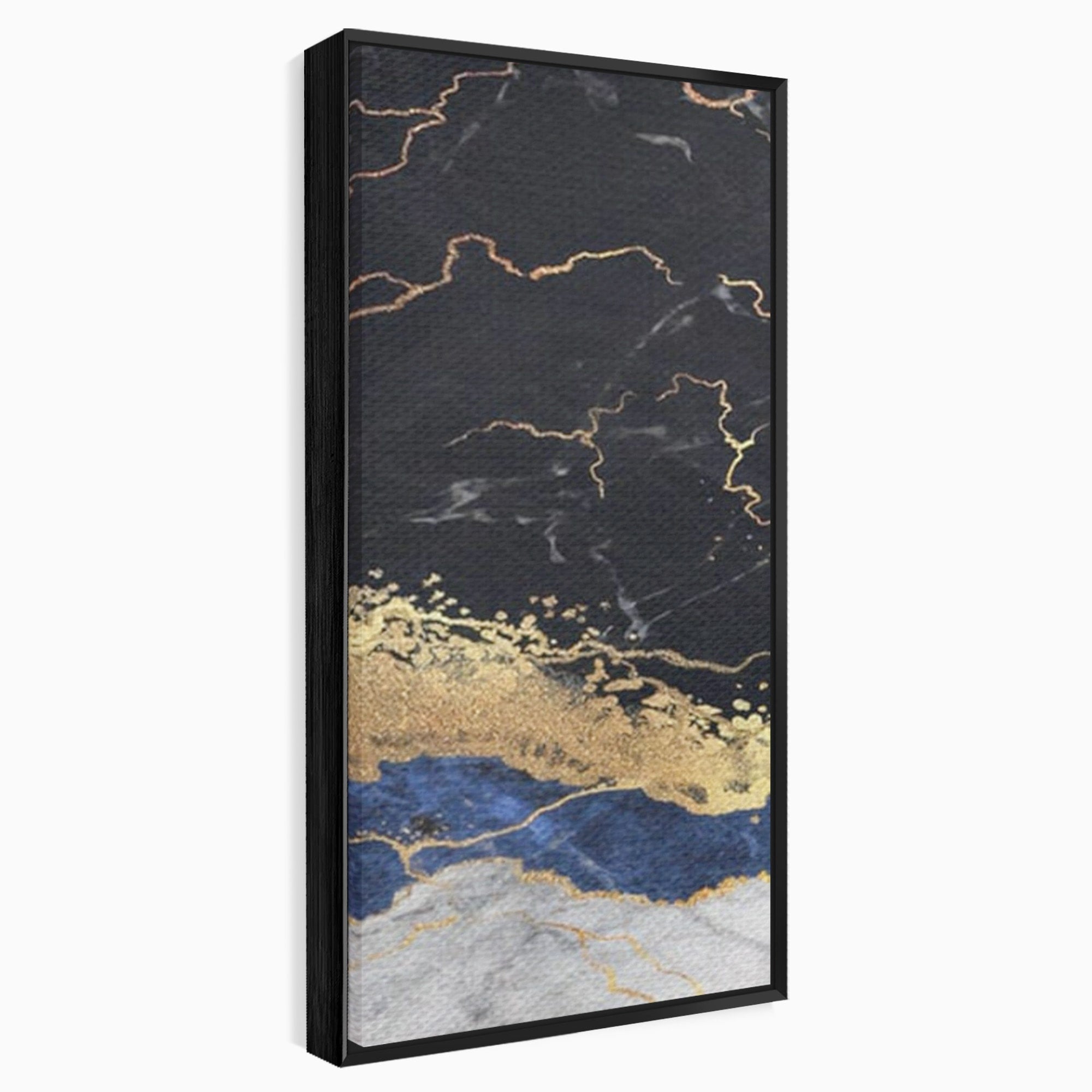 Set 2 Tablouri Canvas Premium LuxCanva® A2-1327, Black Marble, Living, Marmura, Abstract, Auriu, Dormitor, Culori Vibrante