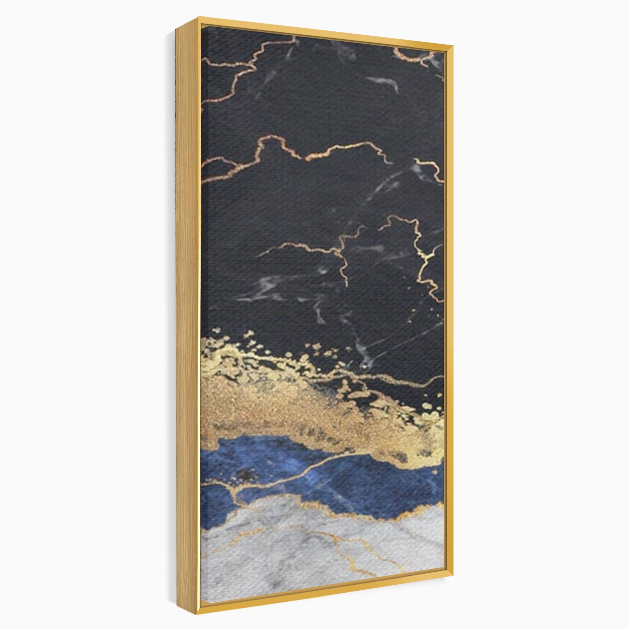 Set 2 Tablouri Canvas Premium LuxCanva® A2-1327, Black Marble, Living, Marmura, Abstract, Auriu, Dormitor, Culori Vibrante