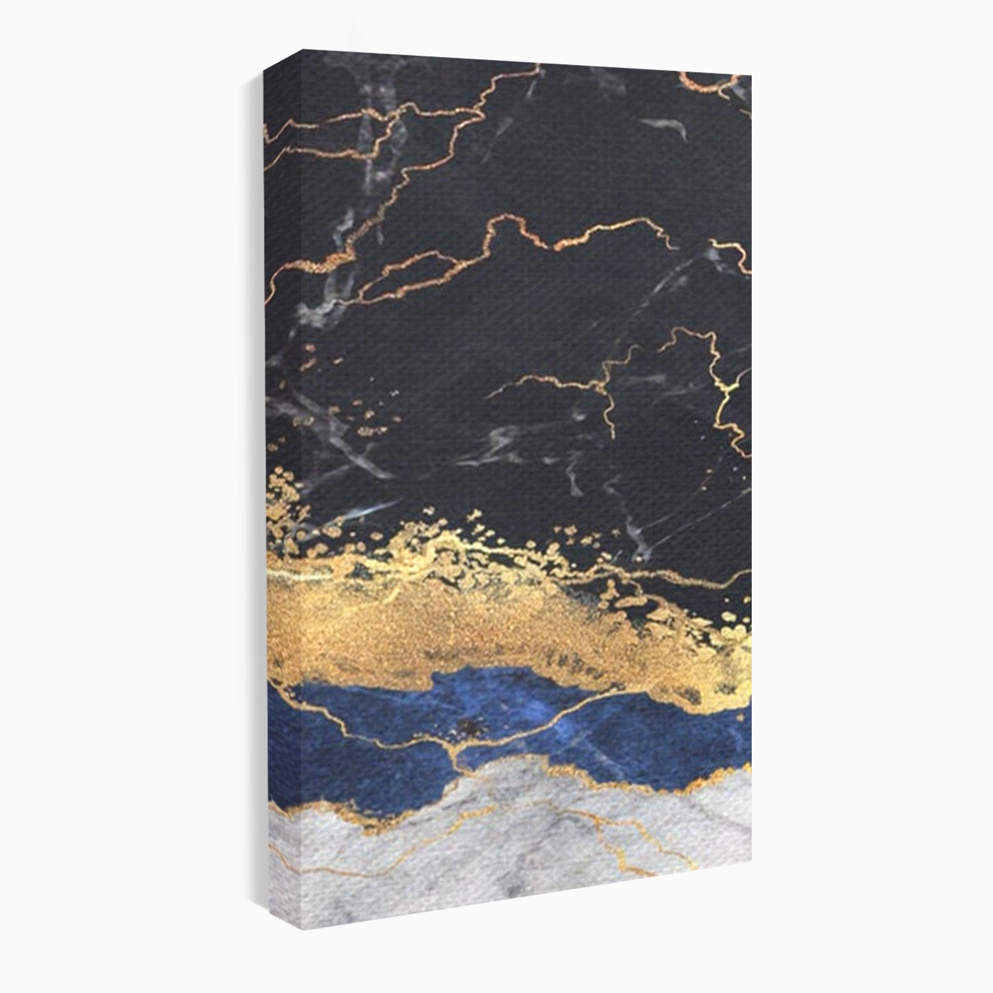 Set 2 Tablouri Canvas Premium LuxCanva® A2-1327, Black Marble, Living, Marmura, Abstract, Auriu, Dormitor, Culori Vibrante