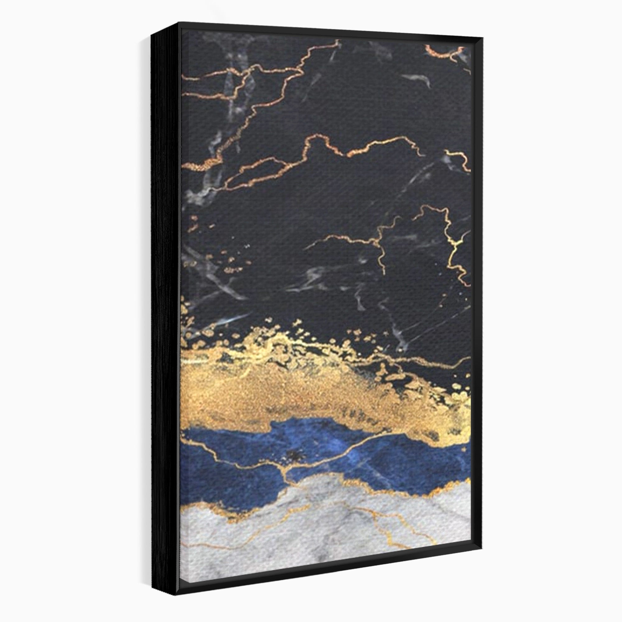 Set 2 Tablouri Canvas Premium LuxCanva® A2-1327, Black Marble, Living, Marmura, Abstract, Auriu, Dormitor, Culori Vibrante