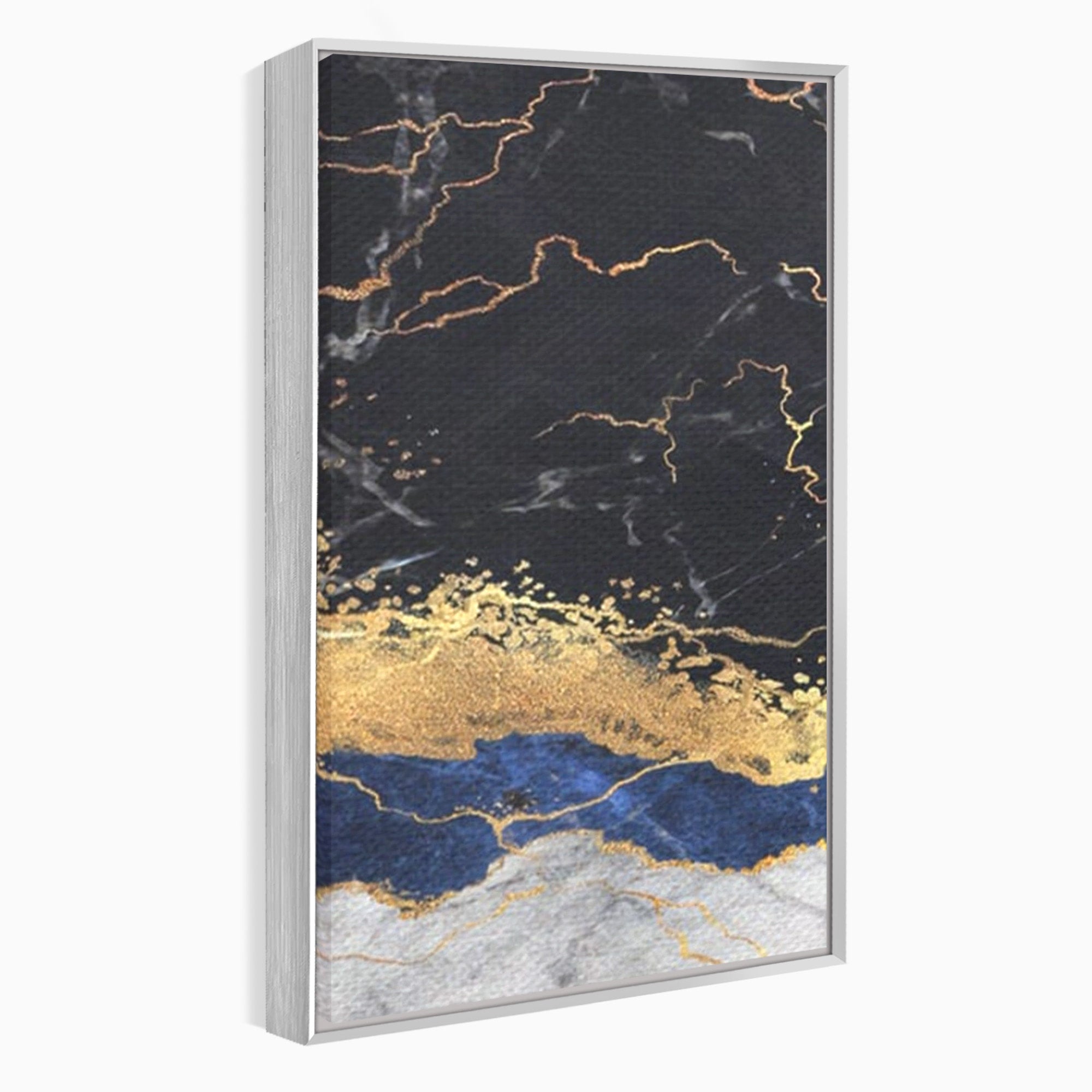 Set 2 Tablouri Canvas Premium LuxCanva® A2-1327, Black Marble, Living, Marmura, Abstract, Auriu, Dormitor, Culori Vibrante