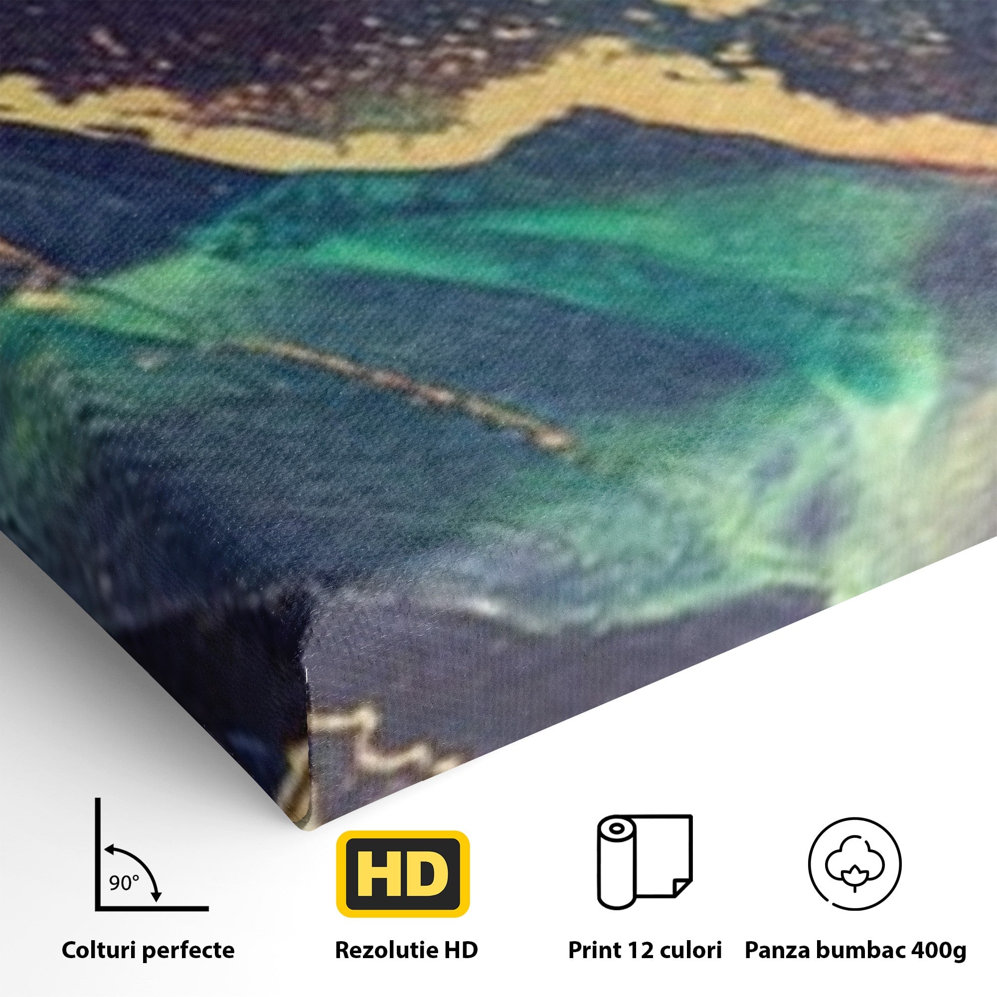 Set 2 Tablouri Canvas Premium LuxCanva® A2-1355, Abstract Dream, Dormitor, Natural Pigment, Luxury Art, Living, Culori Vibrante