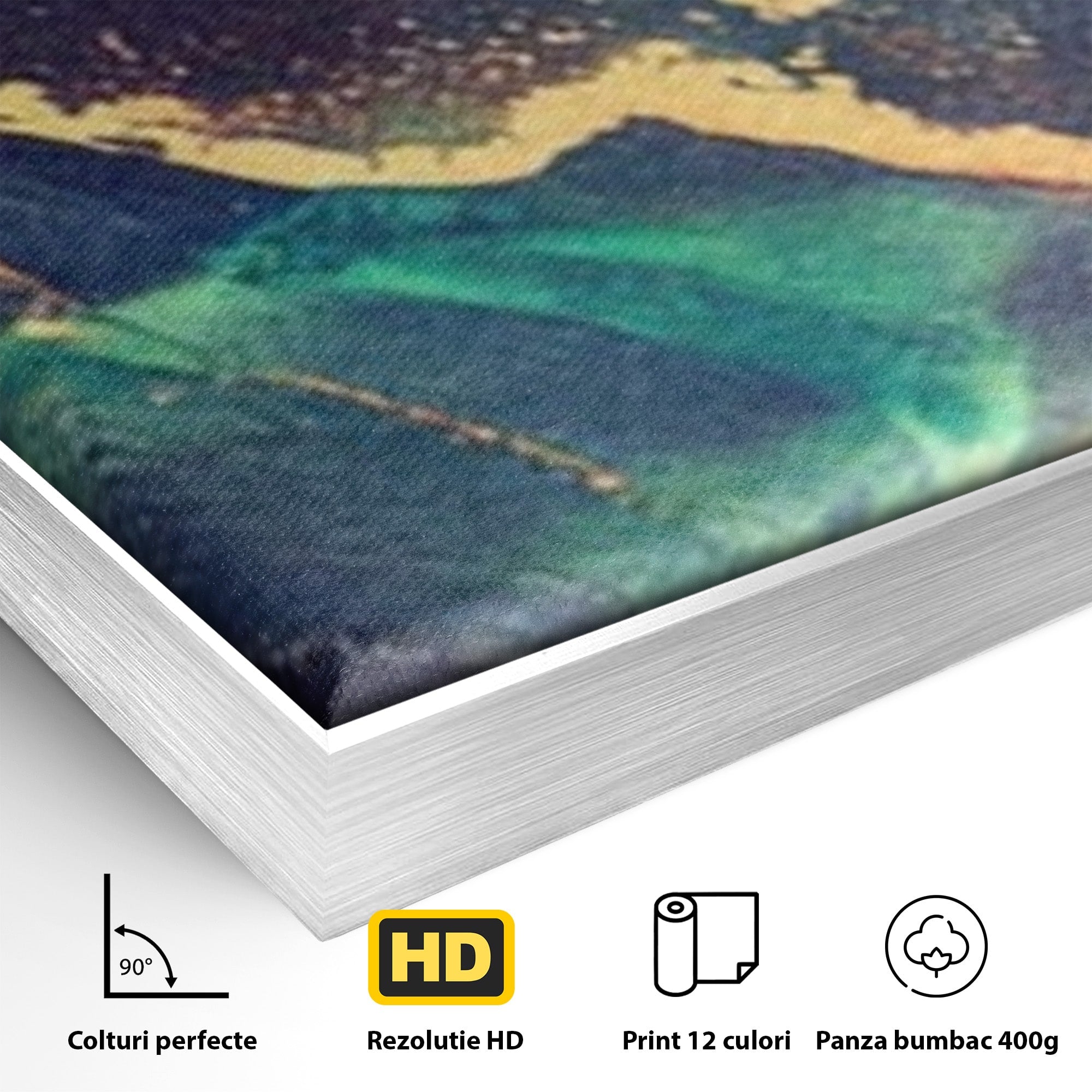 Set 2 Tablouri Canvas Premium LuxCanva® A2-1355, Abstract Dream, Dormitor, Natural Pigment, Luxury Art, Living, Culori Vibrante