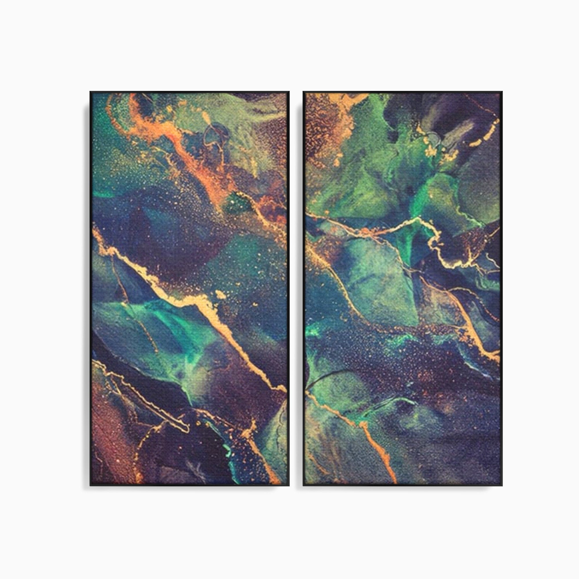 Set 2 Tablouri Canvas Premium LuxCanva® A2-1355, Abstract Dream, Dormitor, Natural Pigment, Luxury Art, Living, Culori Vibrante
