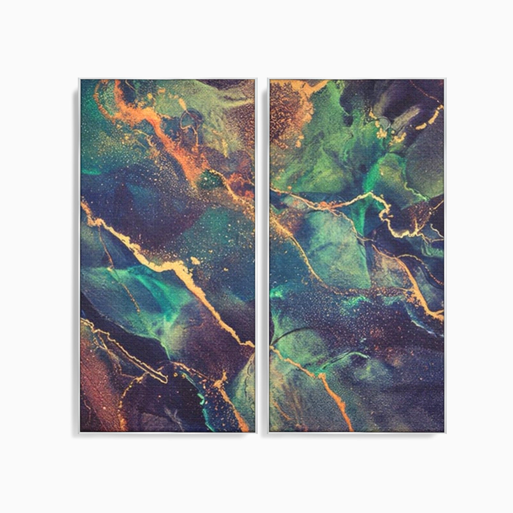 Set 2 Tablouri Canvas Premium LuxCanva® A2-1355, Abstract Dream, Dormitor, Natural Pigment, Luxury Art, Living, Culori Vibrante