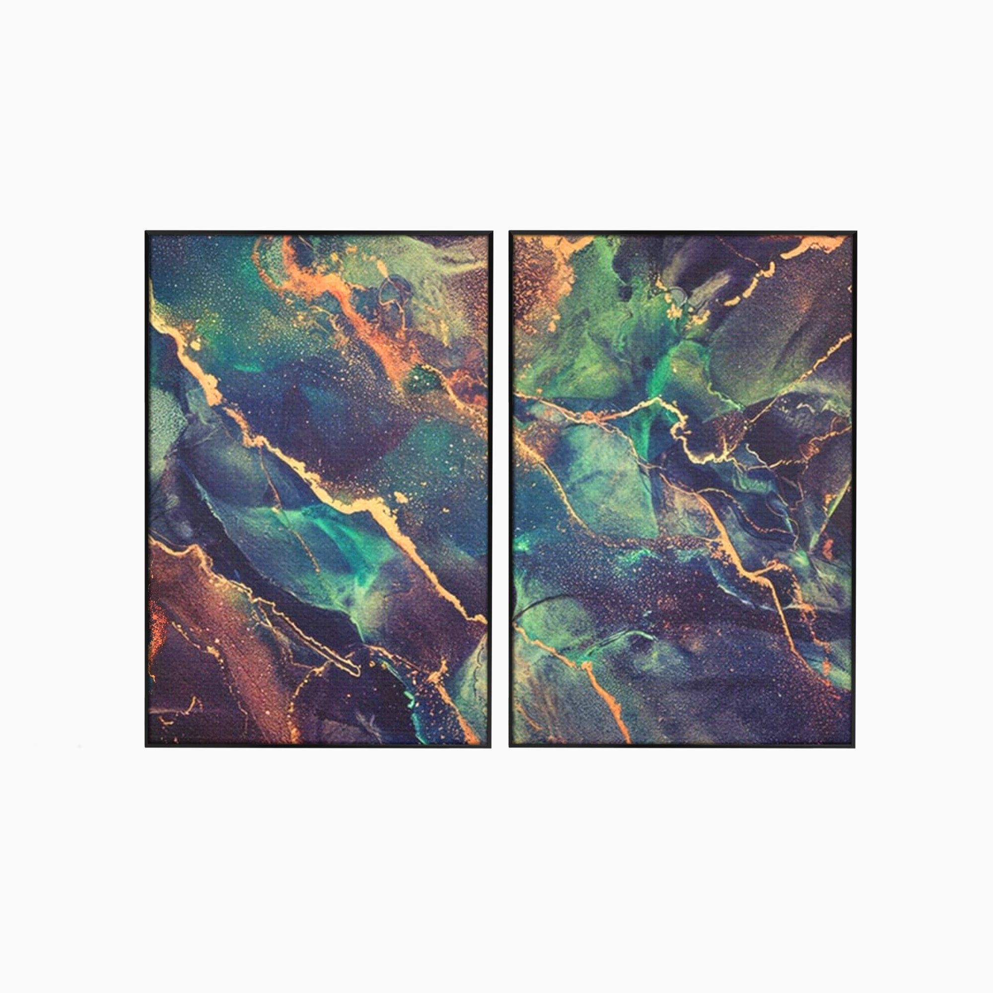 Set 2 Tablouri Canvas Premium LuxCanva® A2-1355, Abstract Dream, Dormitor, Natural Pigment, Luxury Art, Living, Culori Vibrante