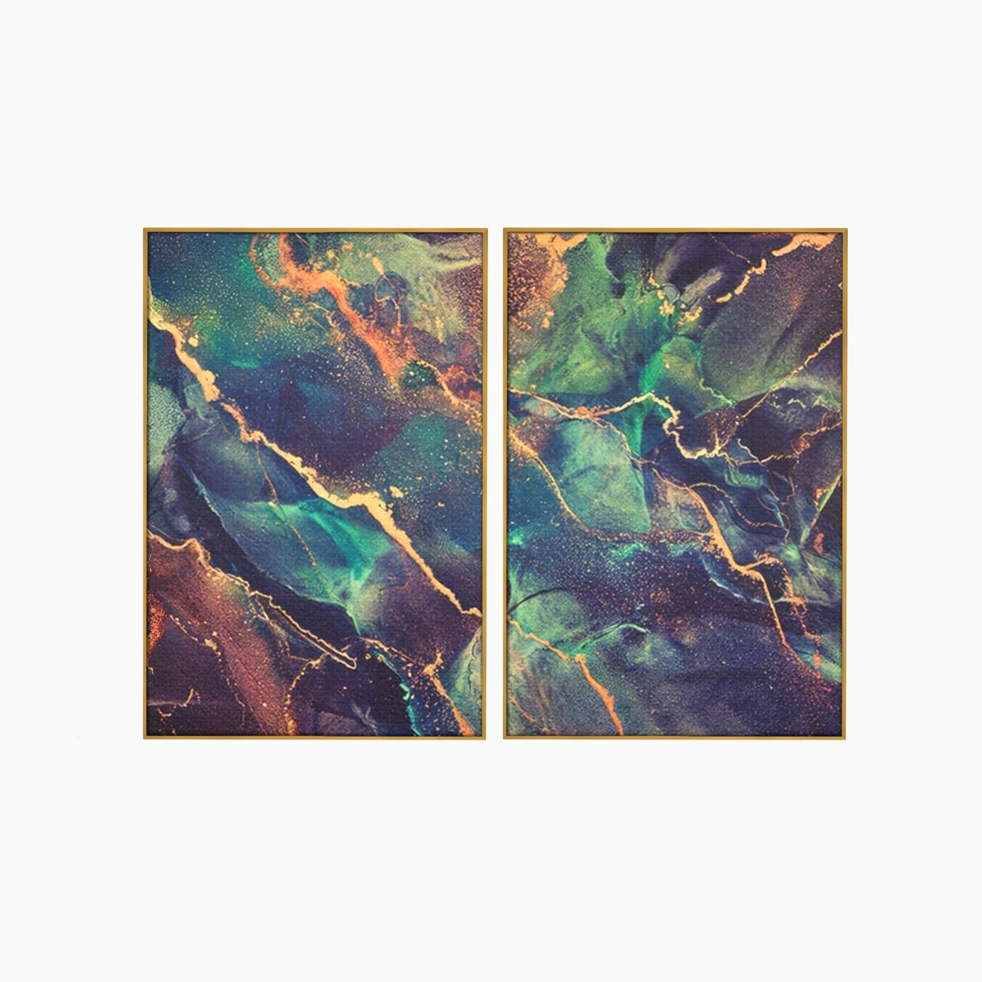 Set 2 Tablouri Canvas Premium LuxCanva® A2-1355, Abstract Dream, Dormitor, Natural Pigment, Luxury Art, Living, Culori Vibrante