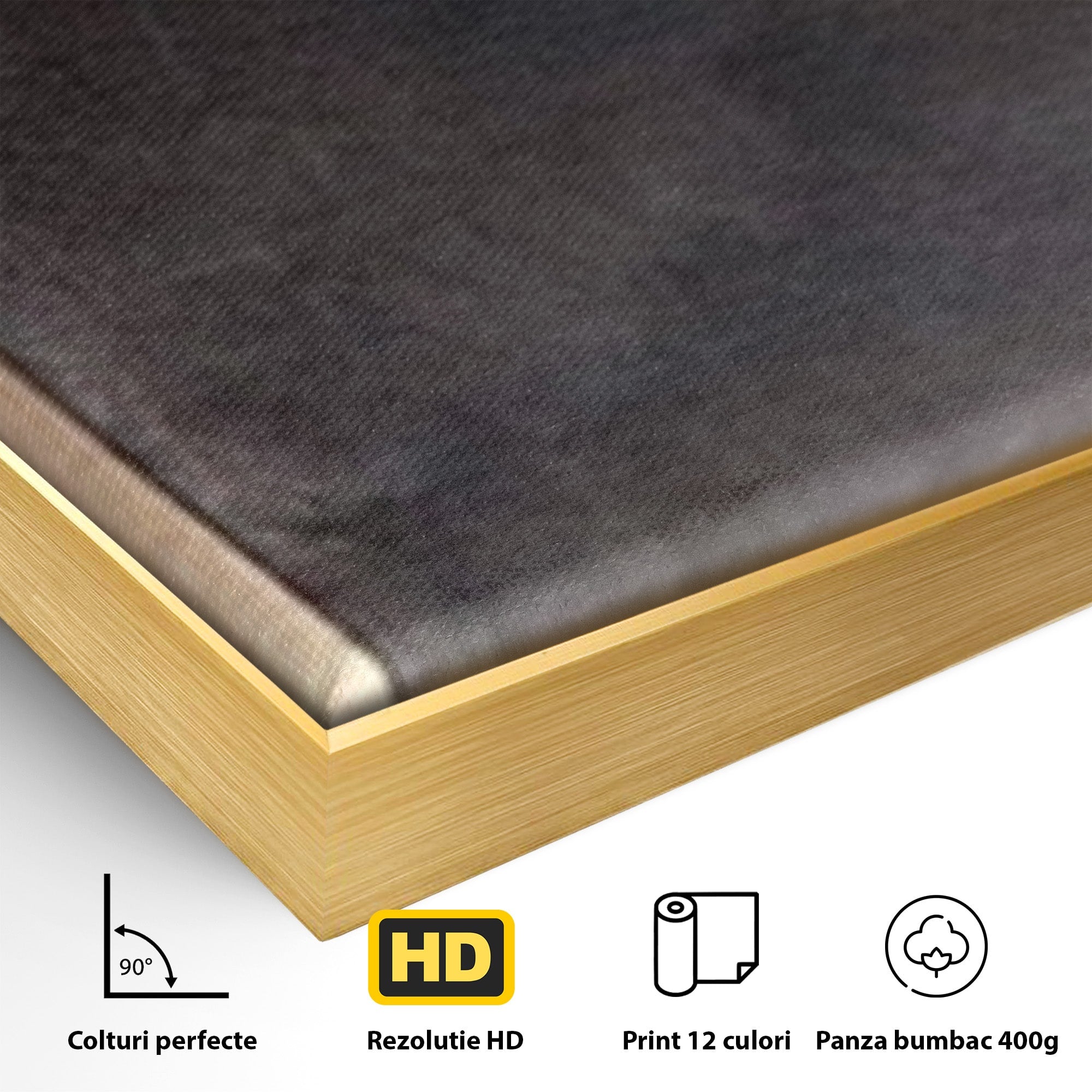 Set 2 Tablouri Canvas Premium LuxCanva® A2-1378, Siluete, Dormitor, Abstract, Auriu, Decorativ, Living, Culori Vibrante